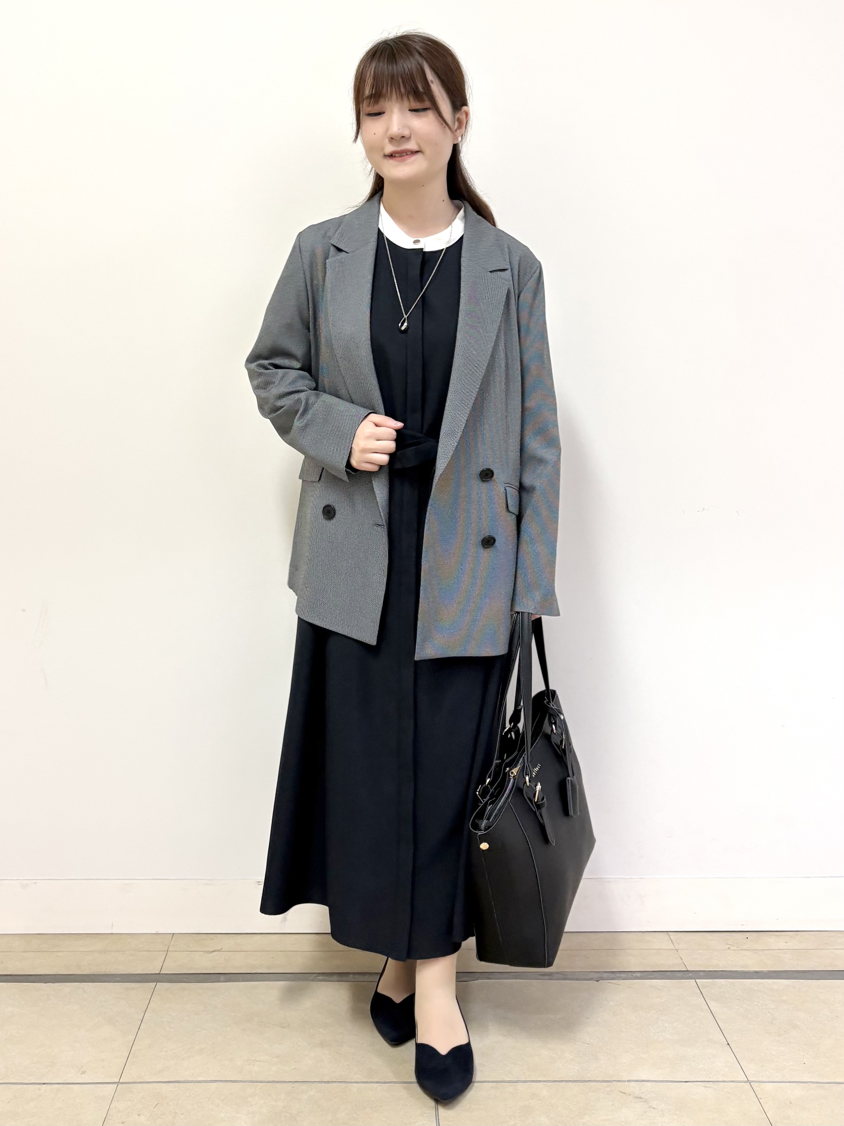 mikiさんの「Reflect｜【通勤◎】ダブルブレストデザインテーラードジャケット」を使ったコーディネート