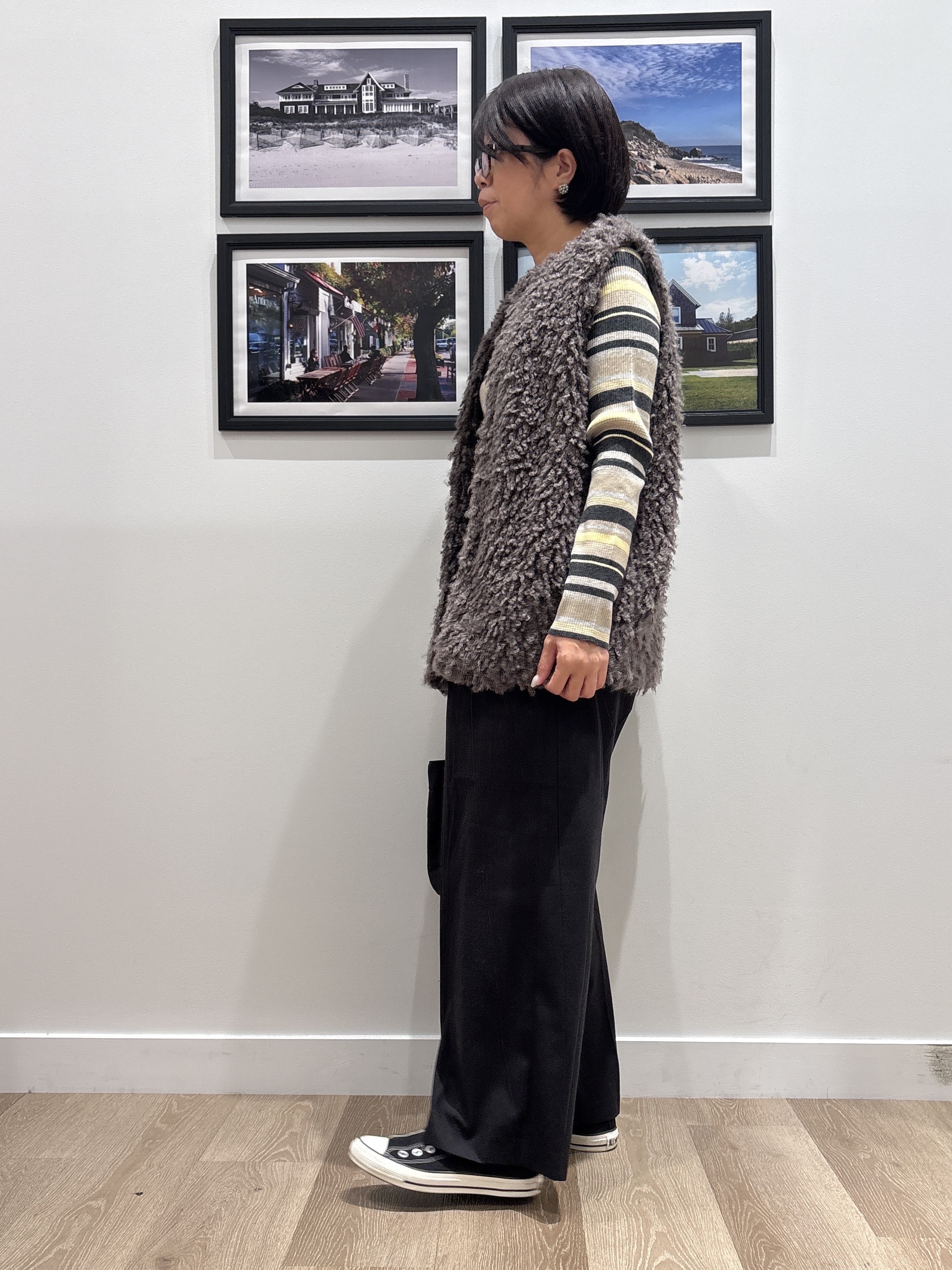 Naoさんの「Dessin｜【洗濯機OK】マルチボーダーニット」を使ったコーディネート