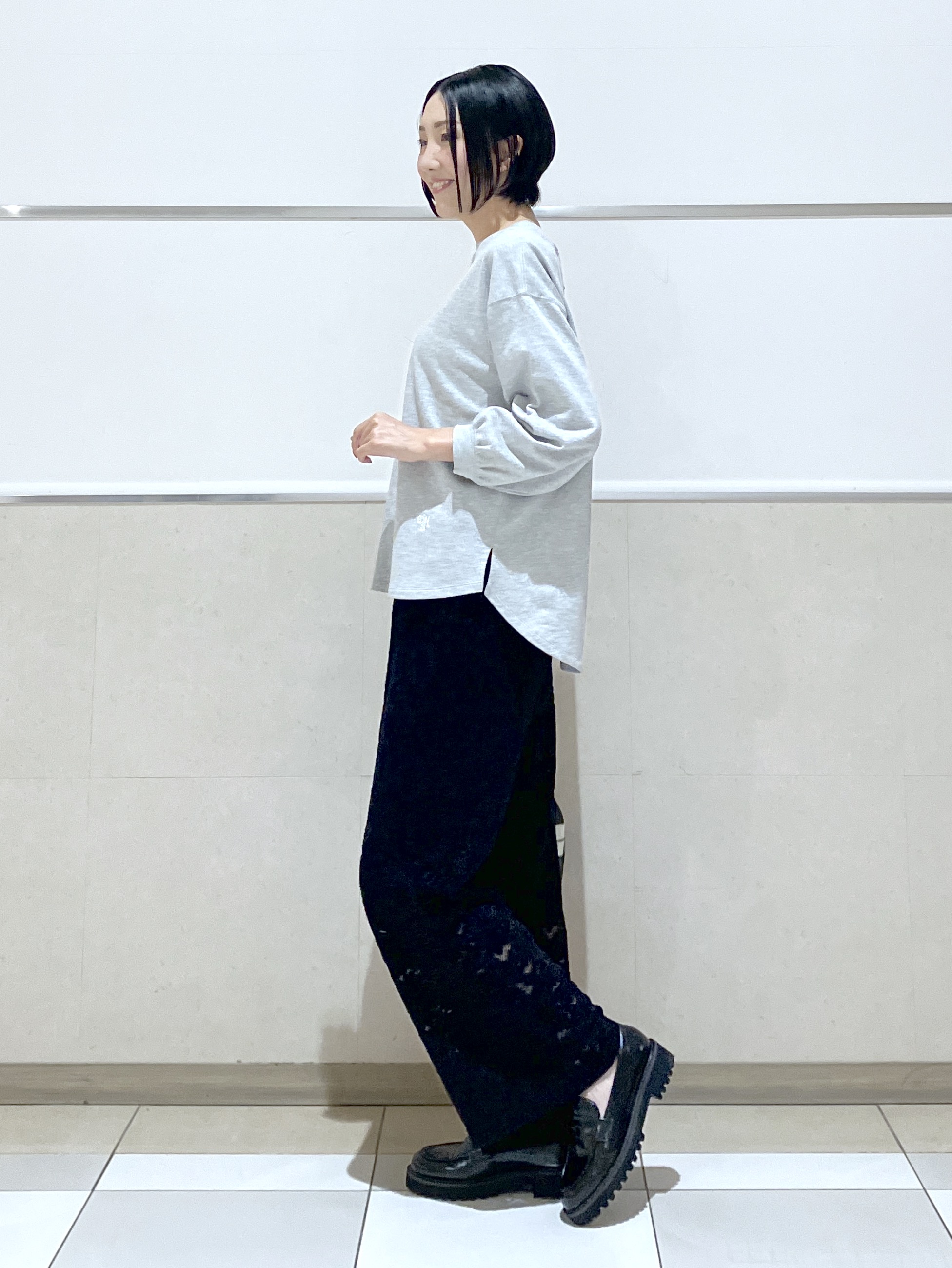 eriko さんの「Dessin｜【洗える/7色展開/XS-L】バックヘンリーミニ裏毛 長袖」を使ったコーディネート