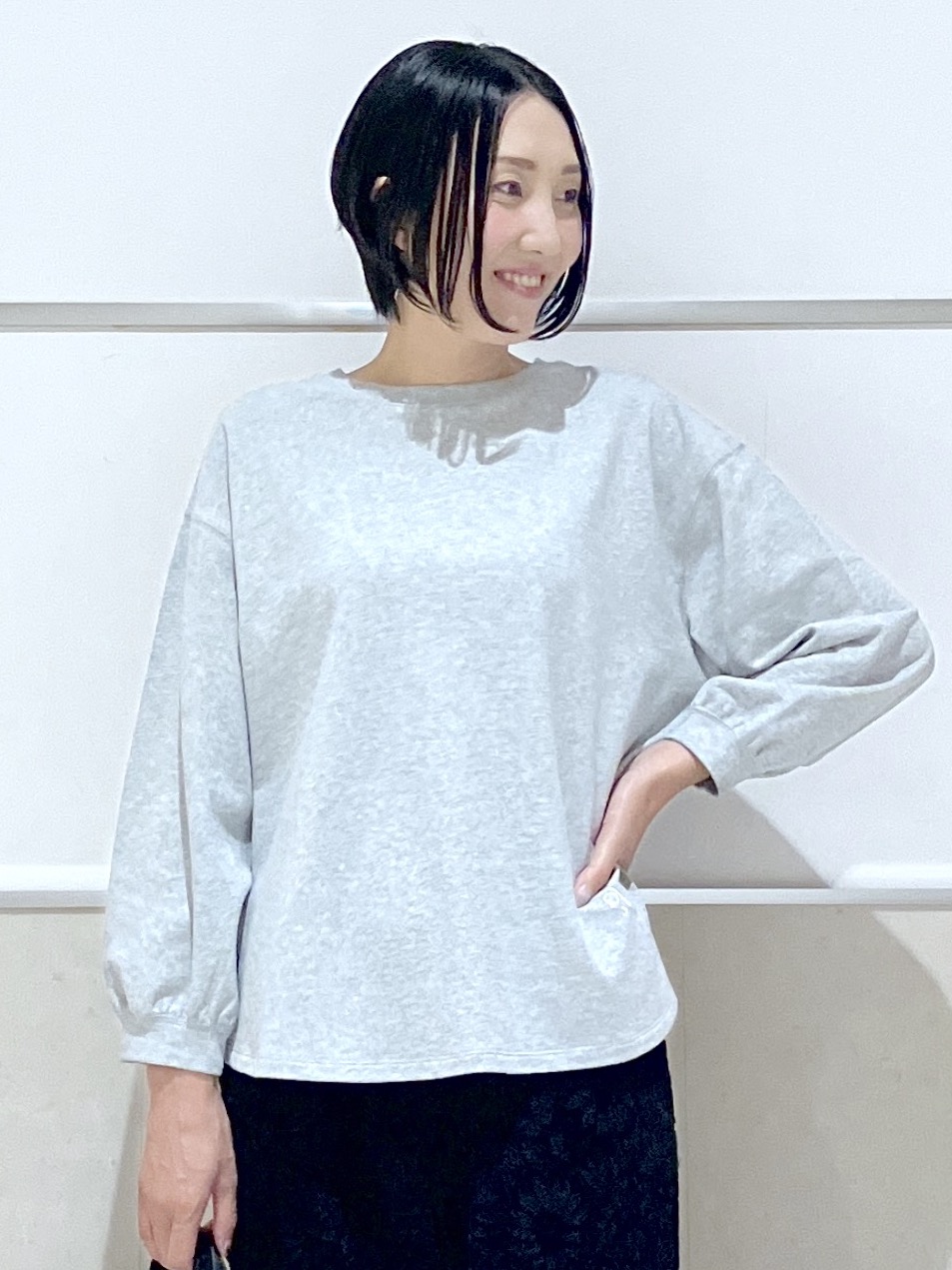 eriko さんの「Dessin｜【洗える/7色展開/XS-L】バックヘンリーミニ裏毛 長袖」を使ったコーディネート