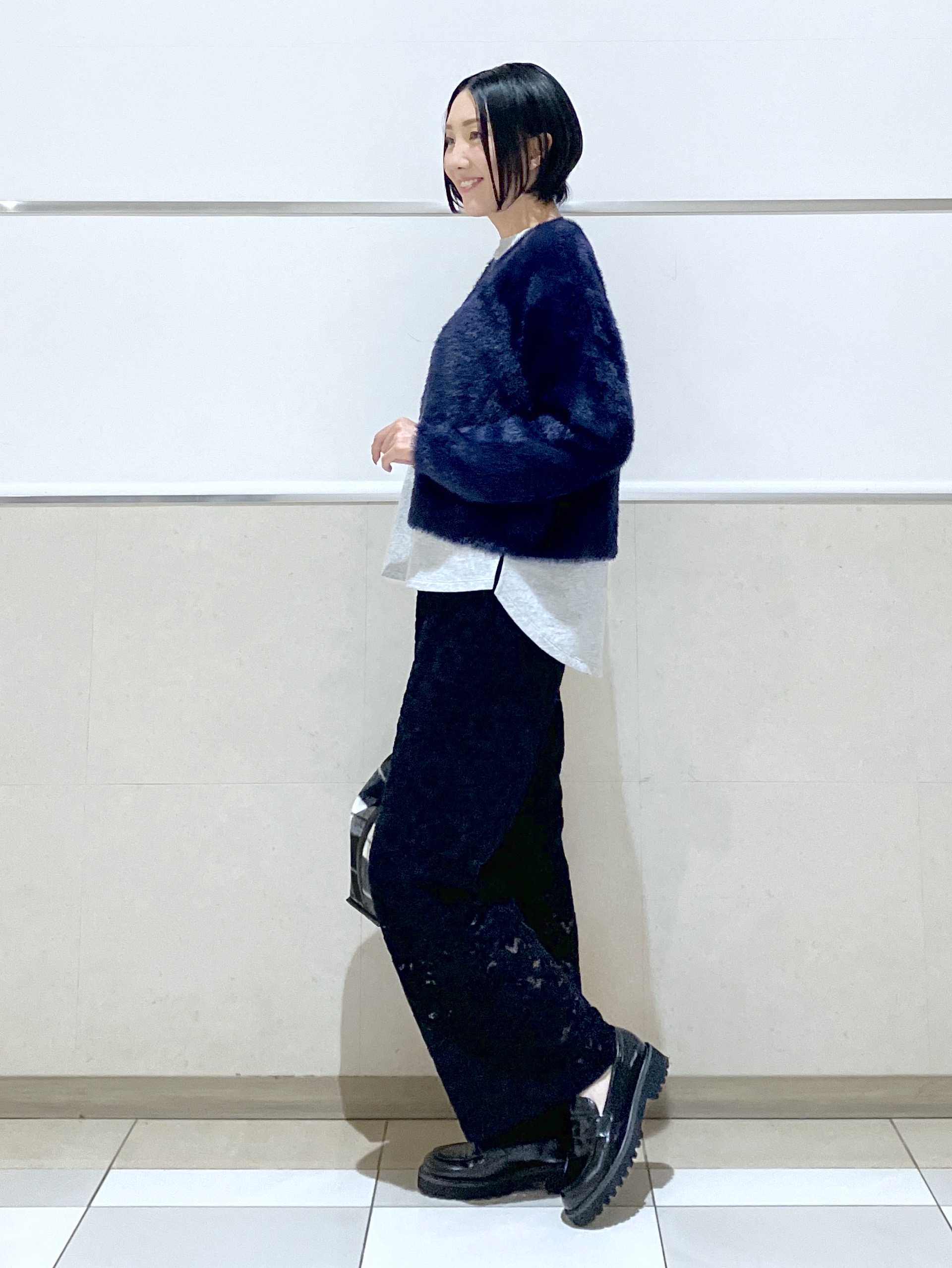 eriko さんの「Dessin｜【洗える/7色展開/XS-L】バックヘンリーミニ裏毛 長袖」を使ったコーディネート