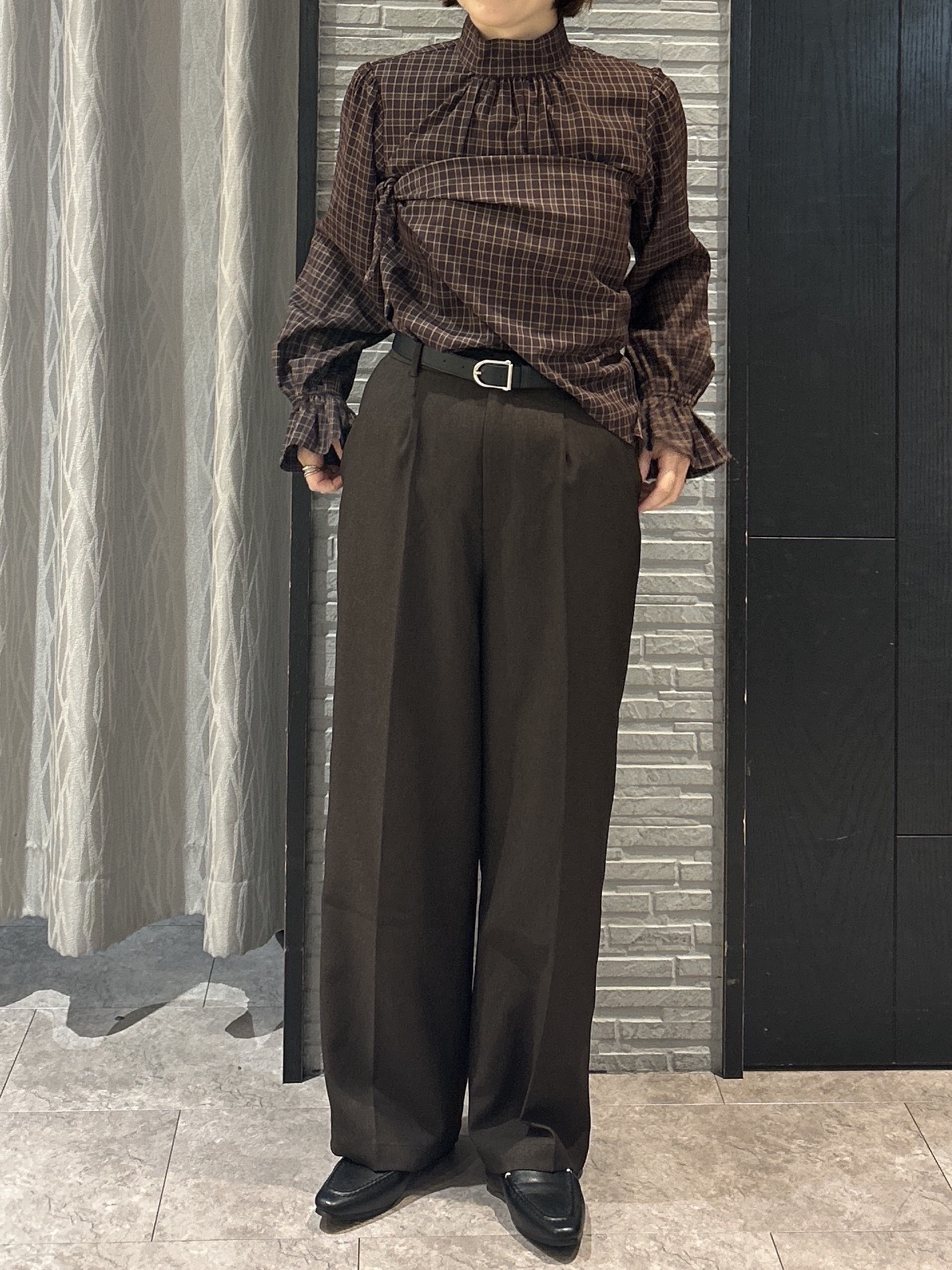 ga_riさんの「THE SHOP TK｜POLO BCS/チェックスカーフ付きブラウス」を使ったコーディネート