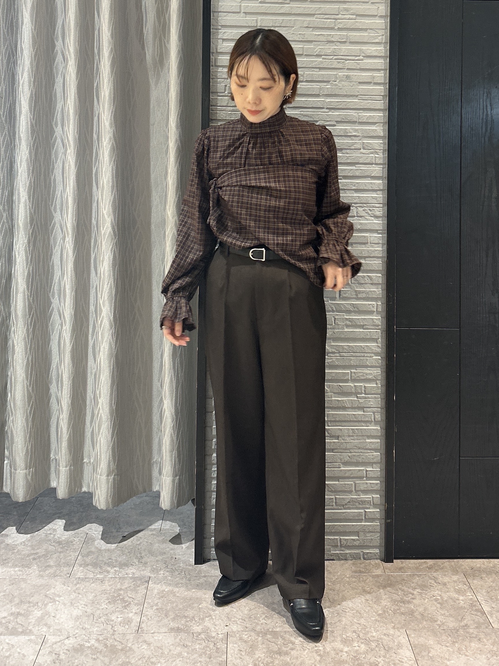 ga_riさんの「THE SHOP TK｜POLO BCS/チェックスカーフ付きブラウス」を使ったコーディネート