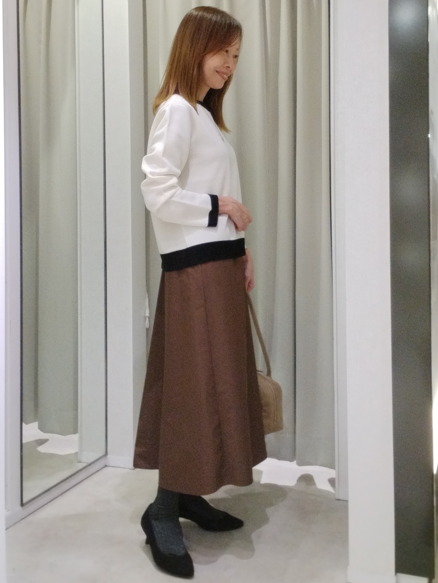 もりさんの「UNTITLED｜【アンサンブル可/ジャケットライク】モールラインカーディガン」を使ったコーディネート