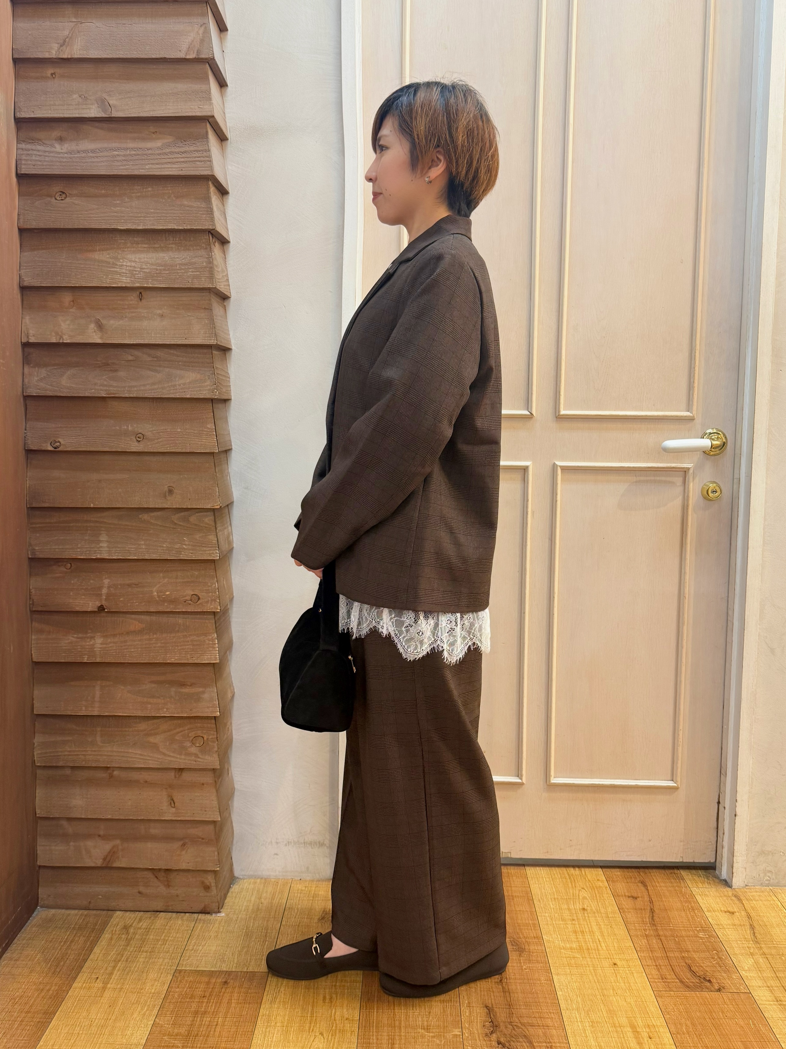 きょんさんの「SHOO･LA･RUE｜【セットアップ可/洗濯後しわになりにくい】ウールフィール ダブルジャケット」を使ったコーディネート