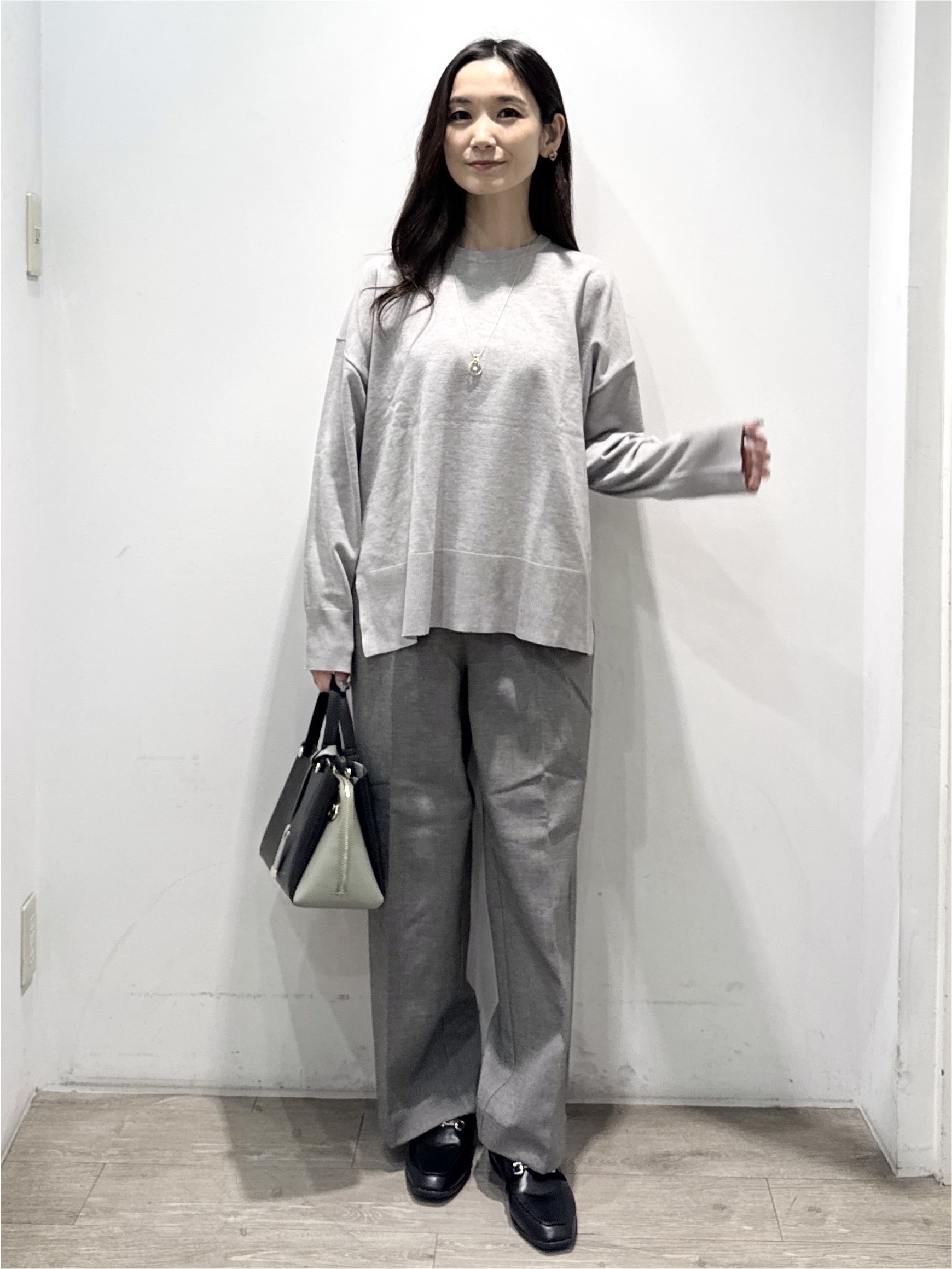 yuicciさんの「OPAQUE.CLIP｜リラクシークルーニット【洗濯機OK】」を使ったコーディネート