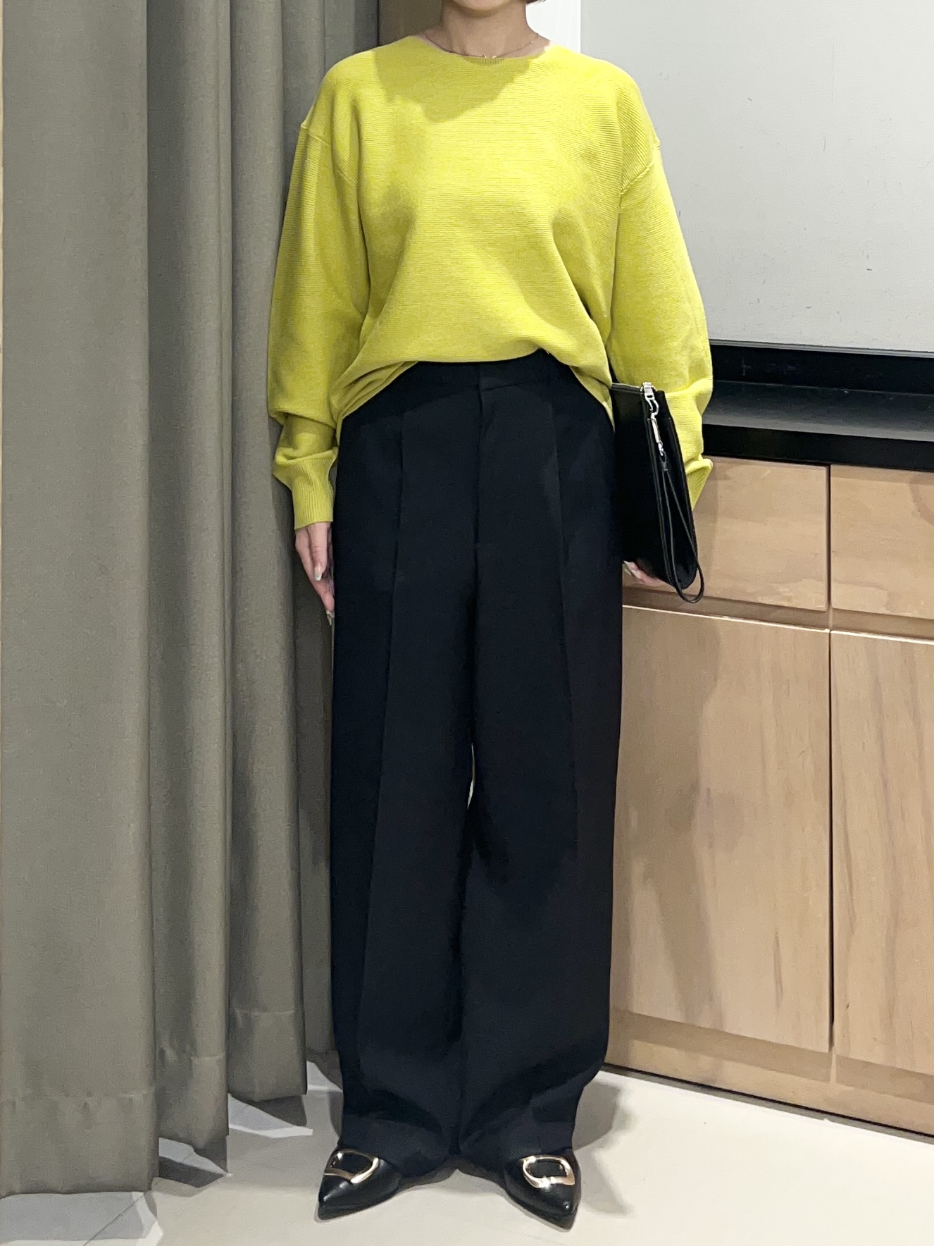 かのさんの「THE SHOP TK｜【毛玉防止/蓄熱/洗える】美映えガーターニット」を使ったコーディネート