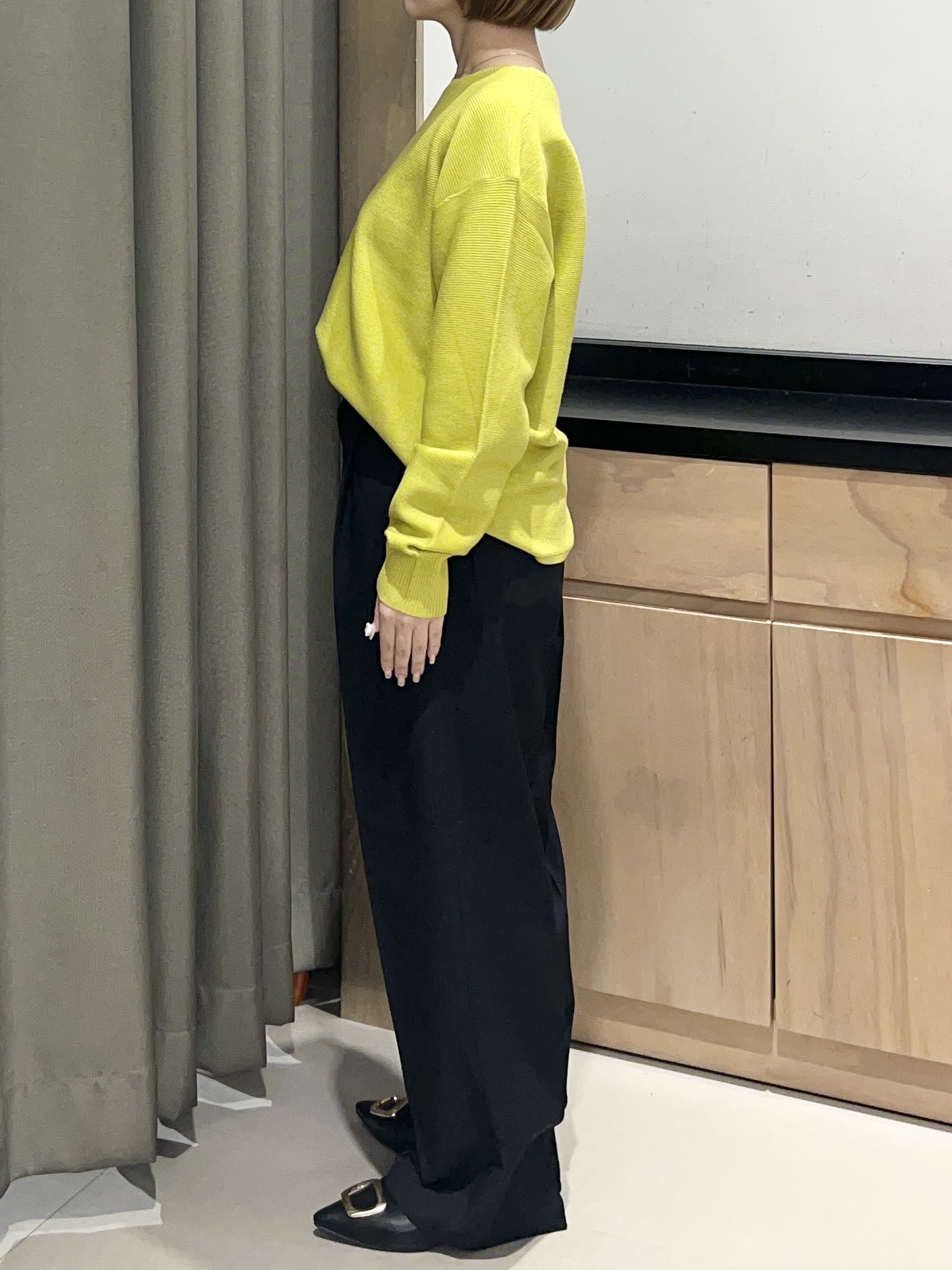 かのさんの「THE SHOP TK｜【毛玉防止/蓄熱/洗える】美映えガーターニット」を使ったコーディネート