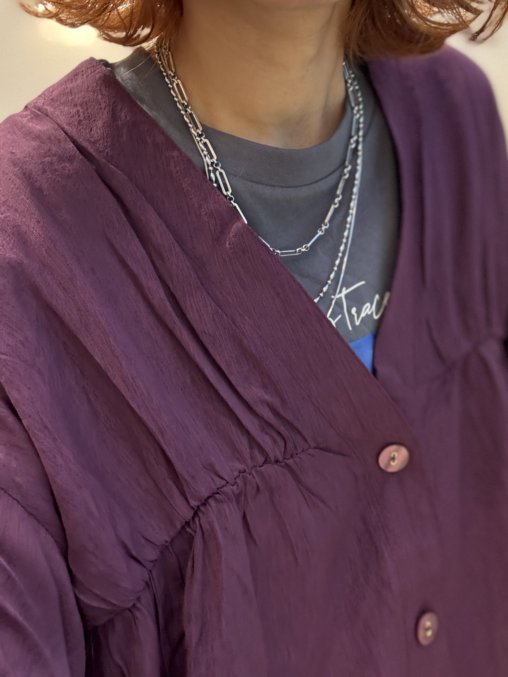 たけぴさんの「SHOO･LA･RUE｜【S-LL/洗濯機可】着痩せシルエット シャーリングシャツカーディガン」を使ったコーディネート