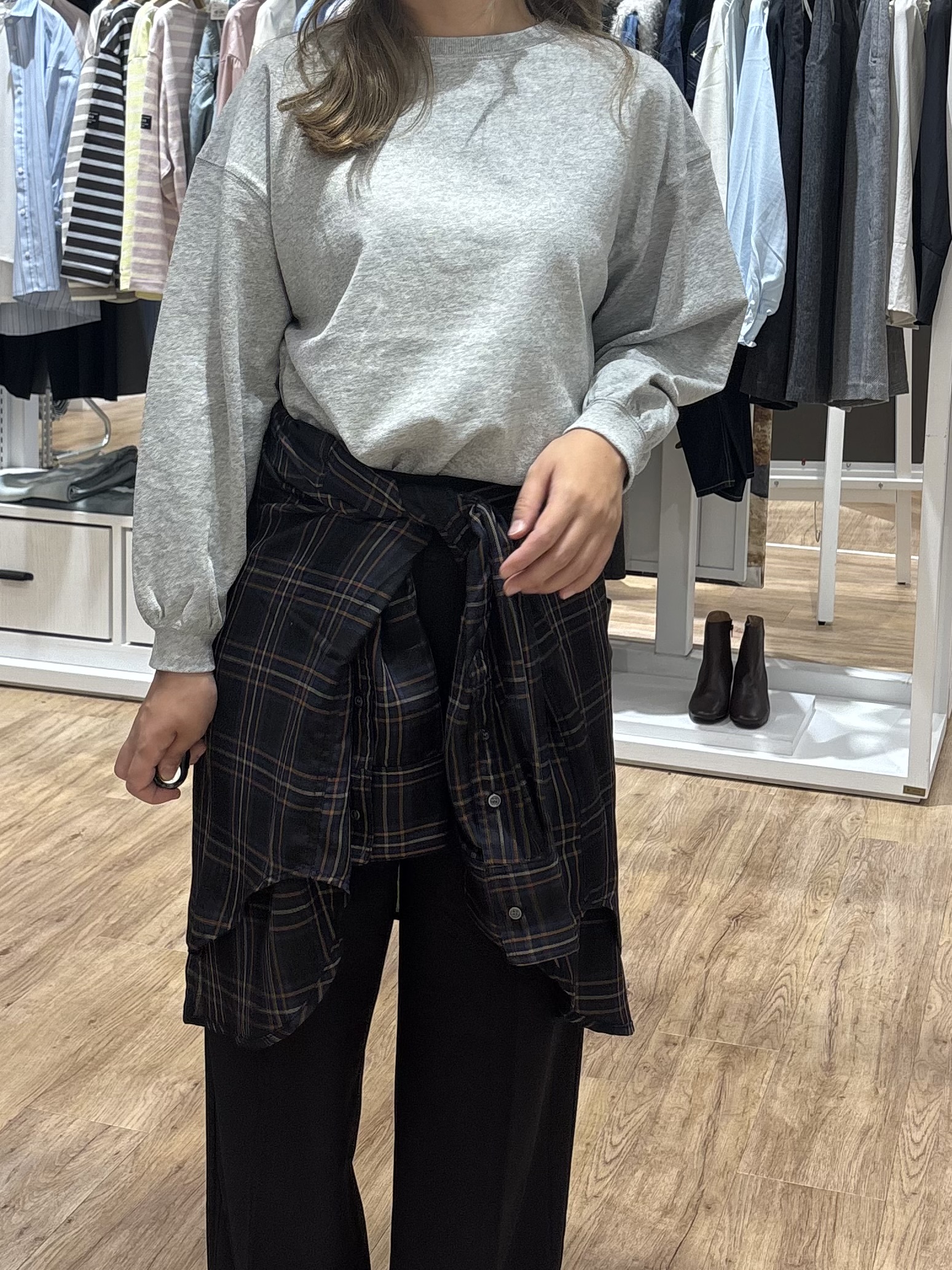 yuinaさんの「Dessin｜【洗える/7色展開/XS-L】バックヘンリーミニ裏毛 長袖」を使ったコーディネート