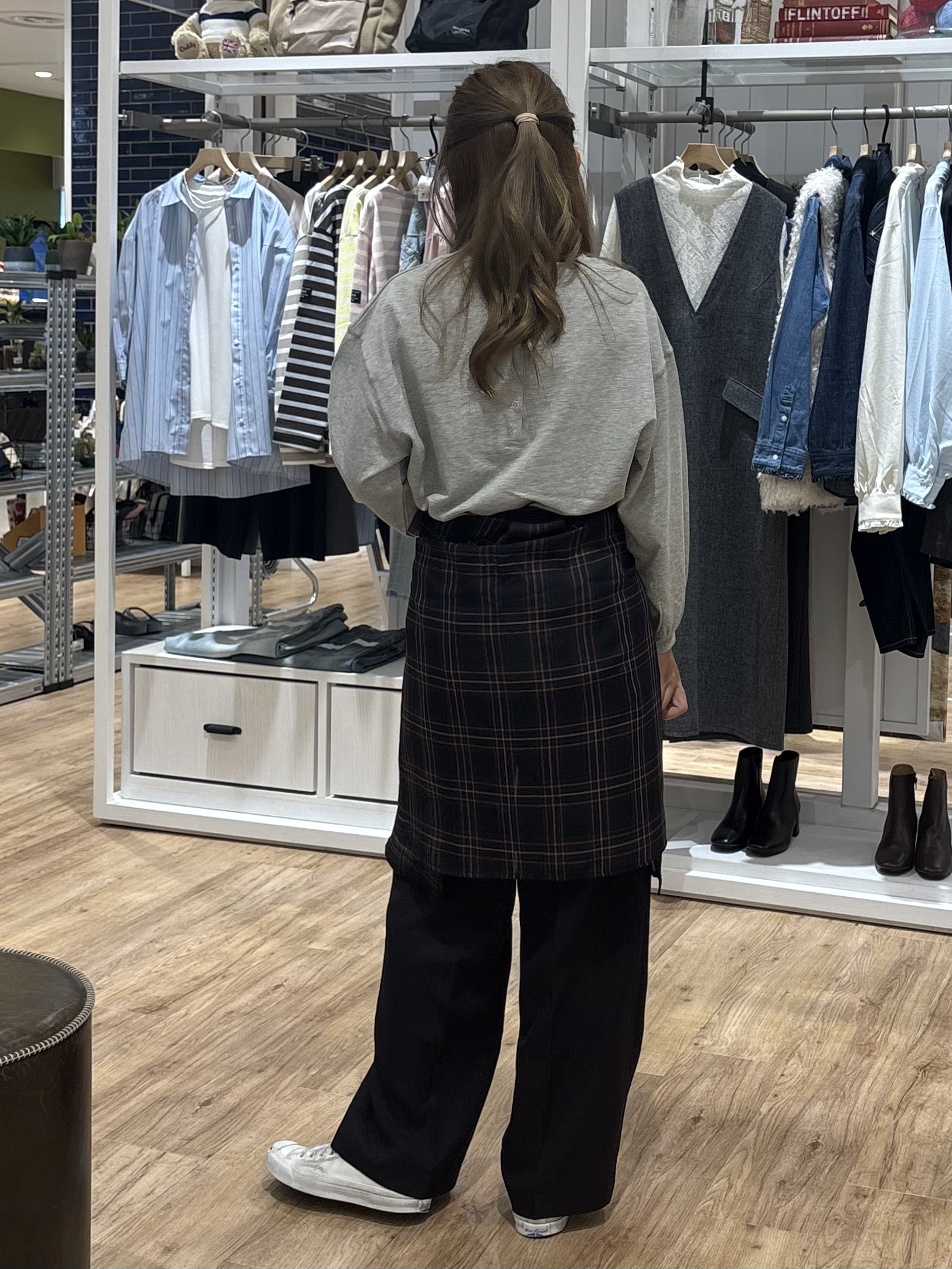 yuinaさんの「Dessin｜【洗える/7色展開/XS-L】バックヘンリーミニ裏毛 長袖」を使ったコーディネート
