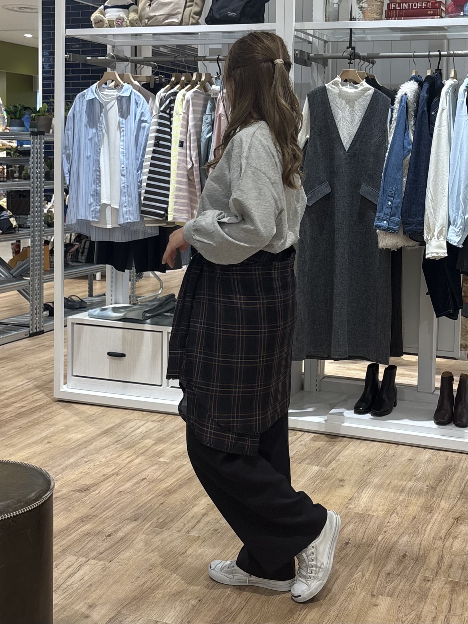 yuinaさんの「Dessin｜【洗える/7色展開/XS-L】バックヘンリーミニ裏毛 長袖」を使ったコーディネート