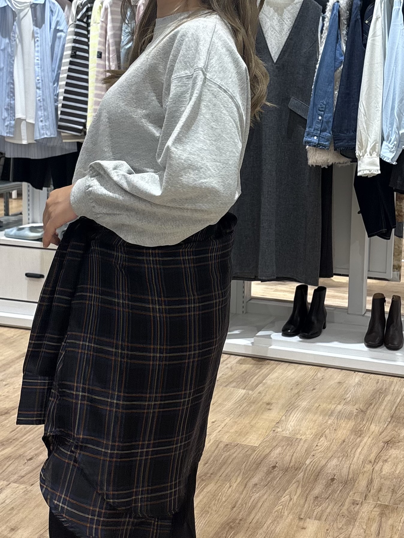 yuinaさんの「Dessin｜【洗える/7色展開/XS-L】バックヘンリーミニ裏毛 長袖」を使ったコーディネート