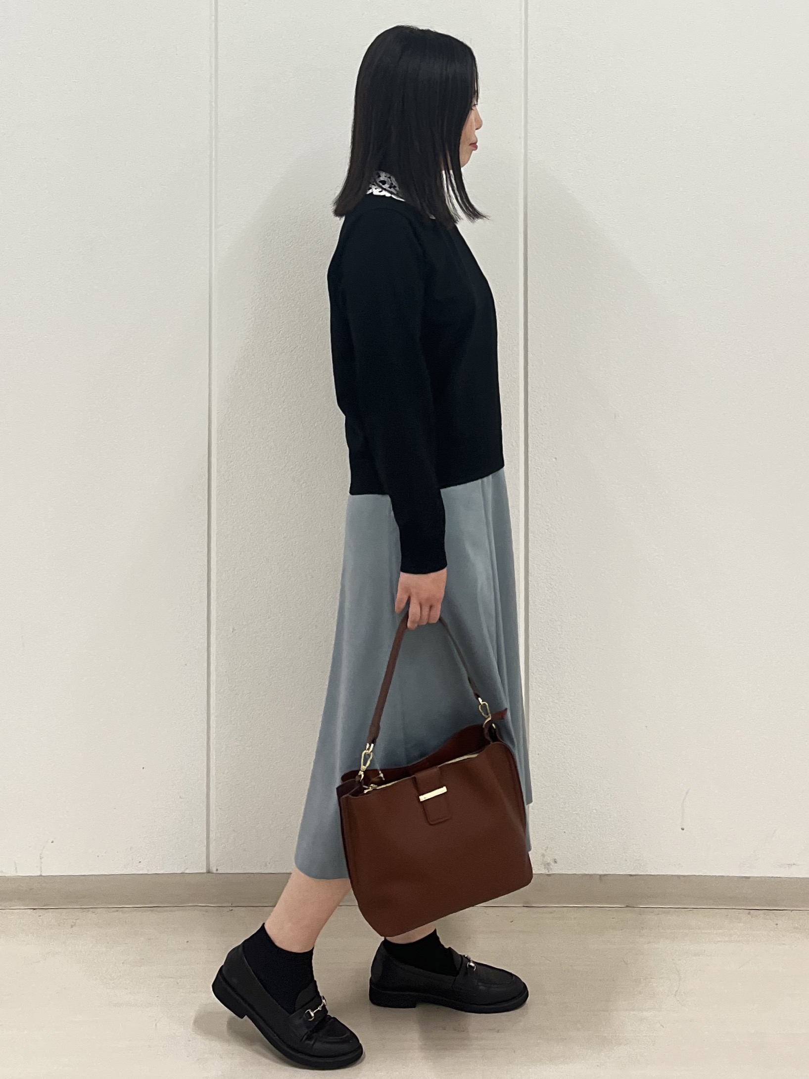 Rihoさんの「Reflect｜【付け衿】レース衿付きストレッチニット」を使ったコーディネート