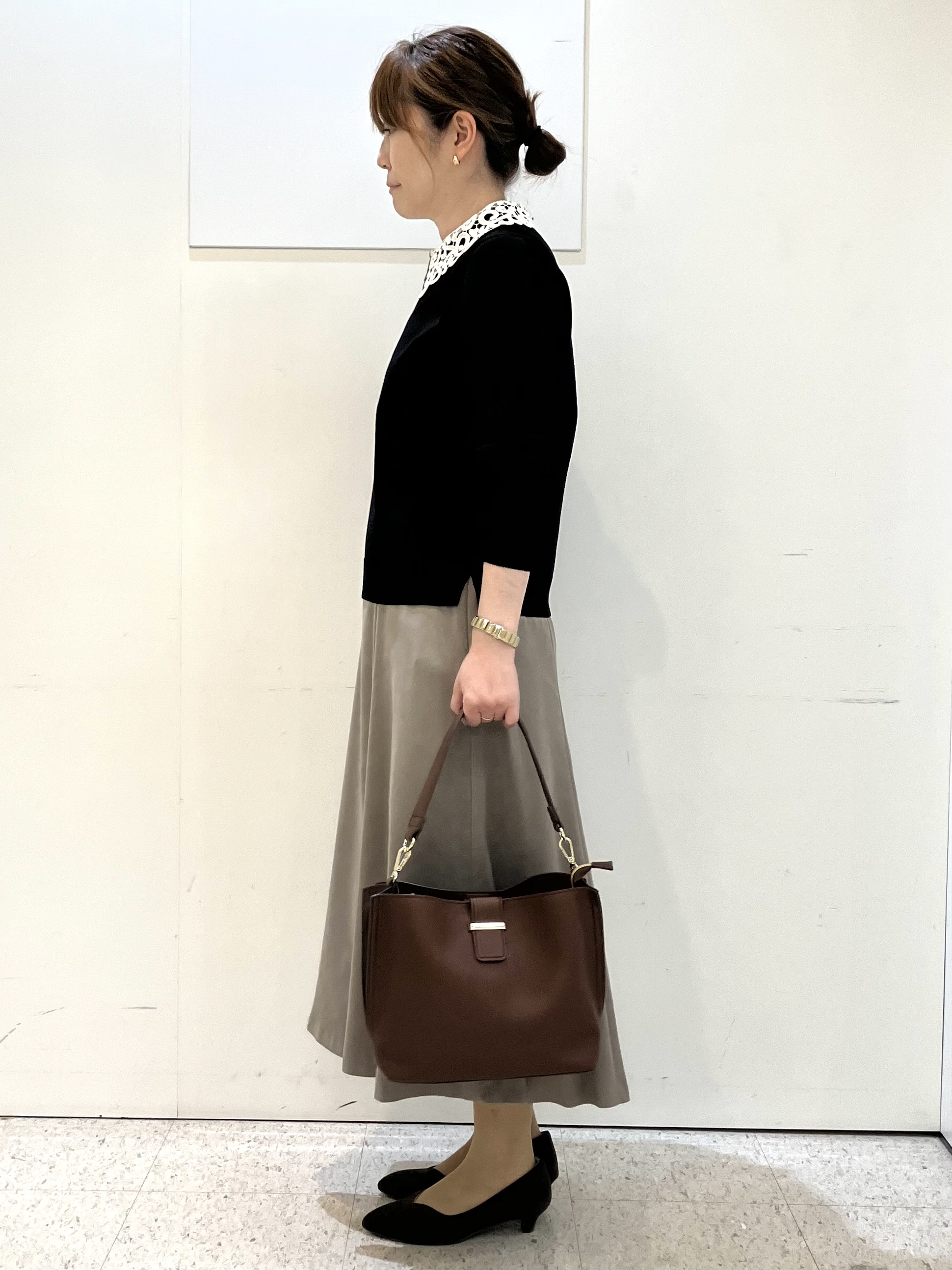 kozuさんの「Reflect｜【付け衿】レース衿付きストレッチニット」を使ったコーディネート