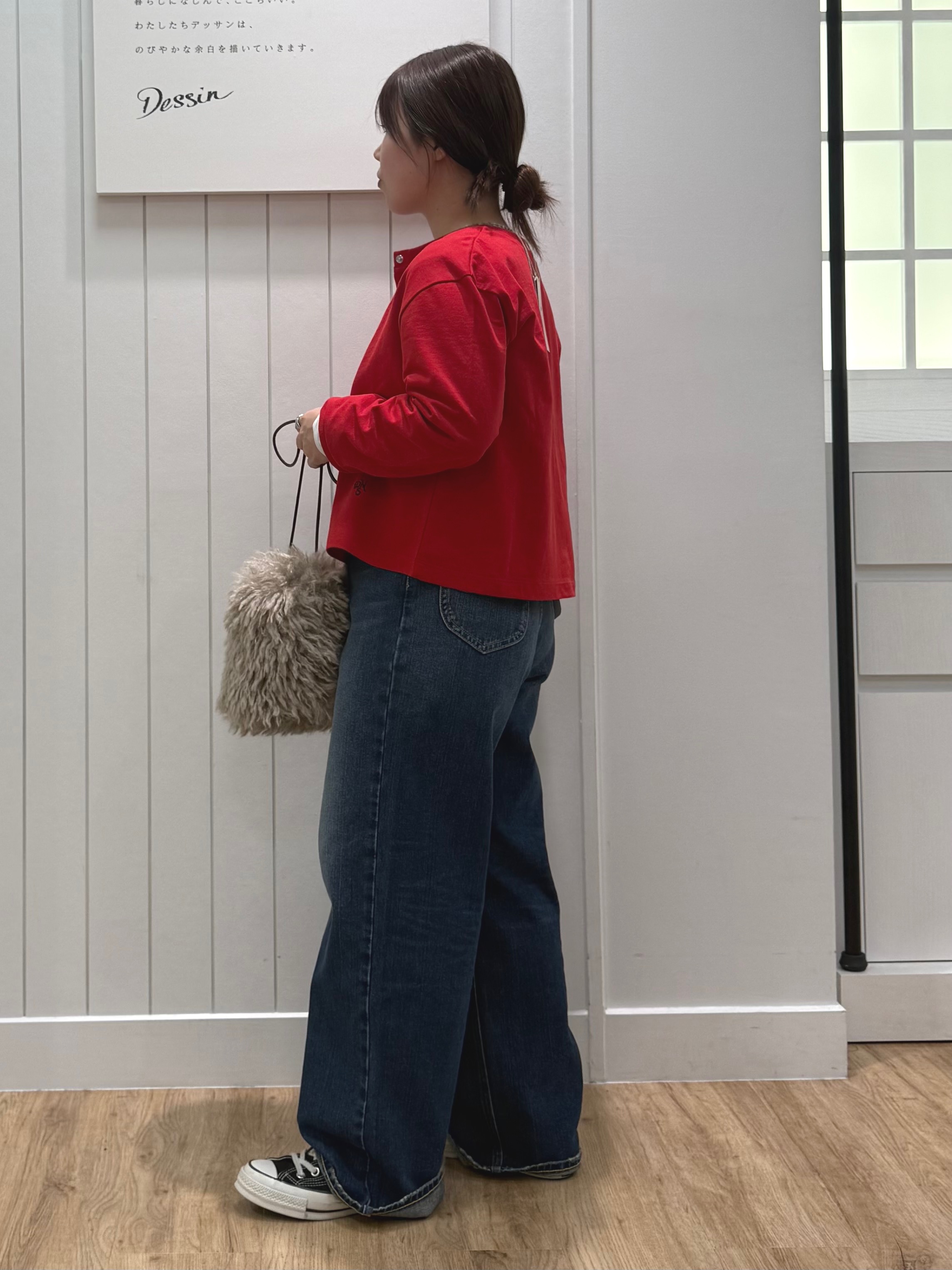 nahoさんの「Dessin｜【秋羽織り/洗える/6色展開】リングスナップミニ裏毛カーディガン」を使ったコーディネート