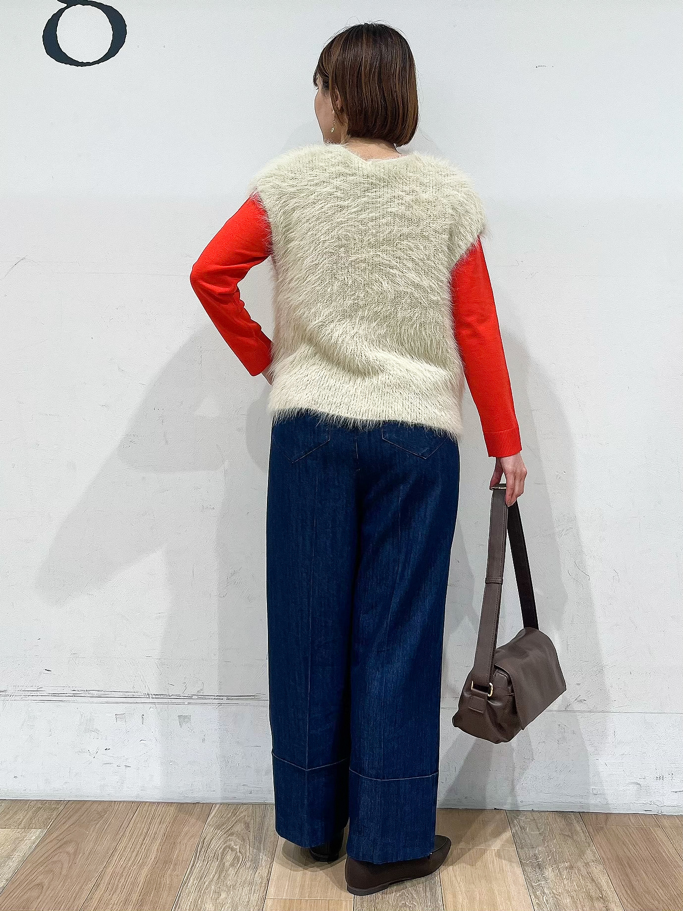 山さんさんの「grove｜【毛玉軽減・洗濯機OK】キレイが続く ガーターボートネックニット」を使ったコーディネート