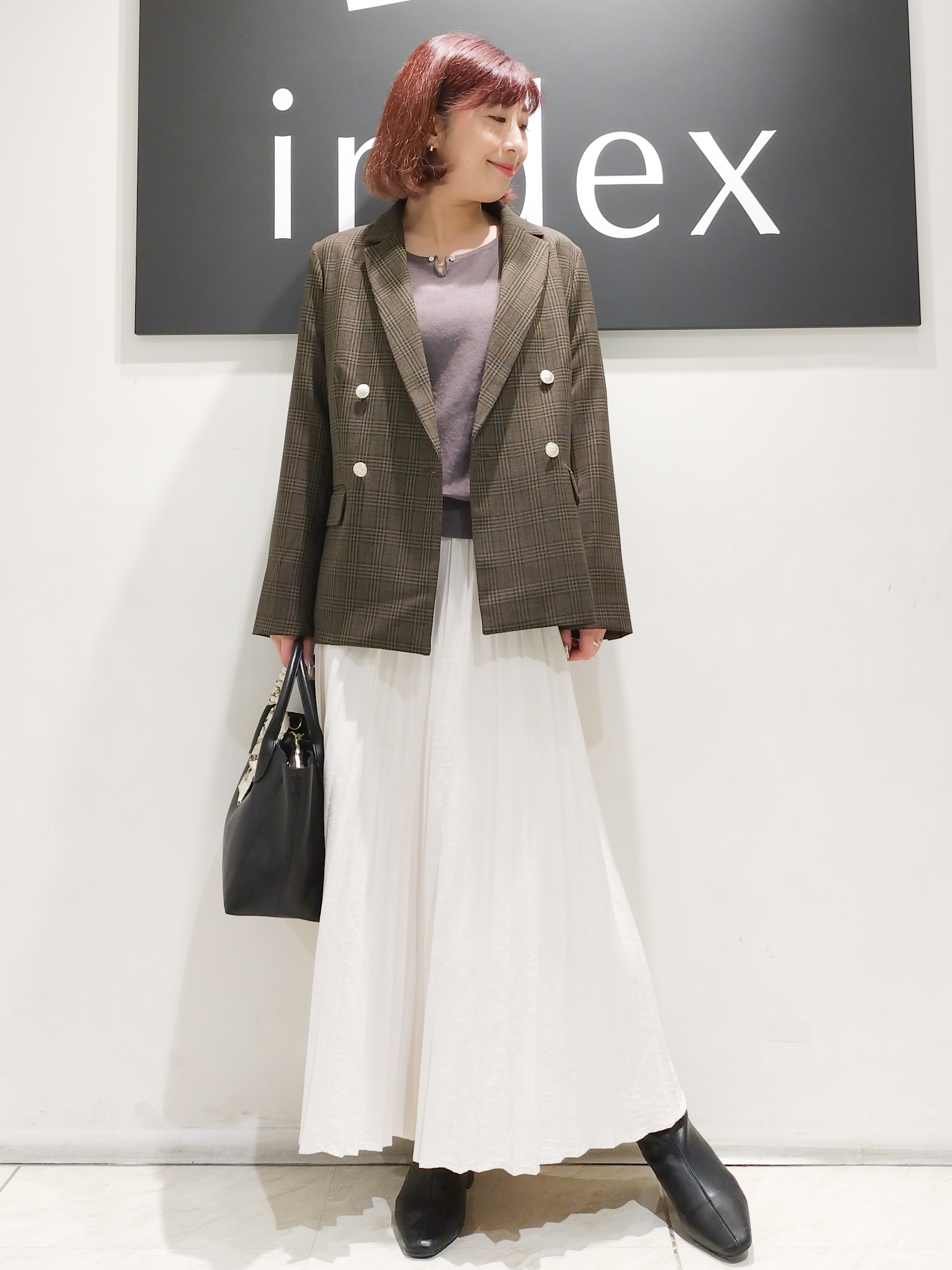 n.さんの「index｜【セットアップ可】ストレッチツイルダブルブレストテーラードジャケット《洗濯機OK／防シワ》」を使ったコーディネート