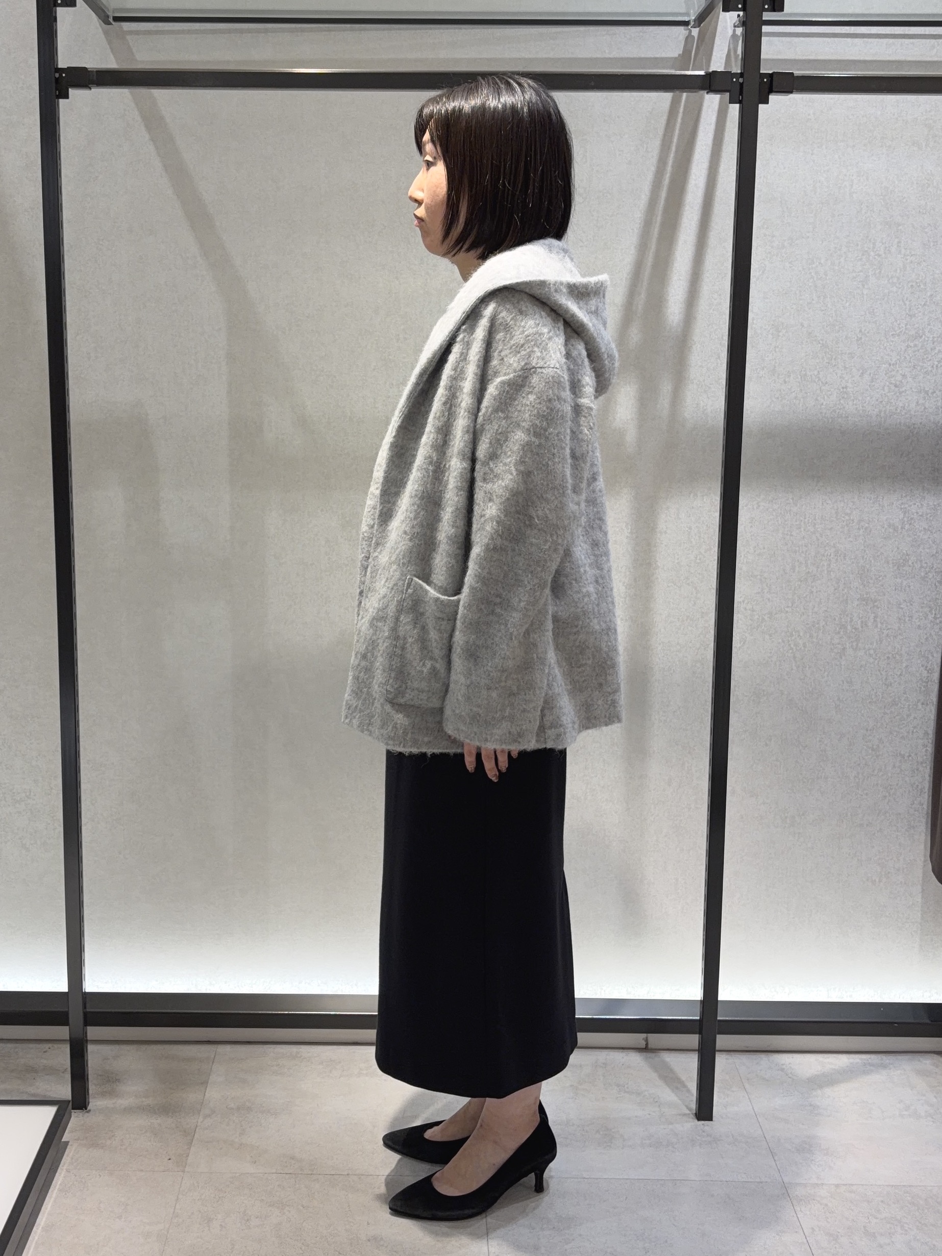 わたなべさんの「UNTITLED｜【軽アウター/秋羽織り】シャギーフーディ―カーディガン」を使ったコーディネート