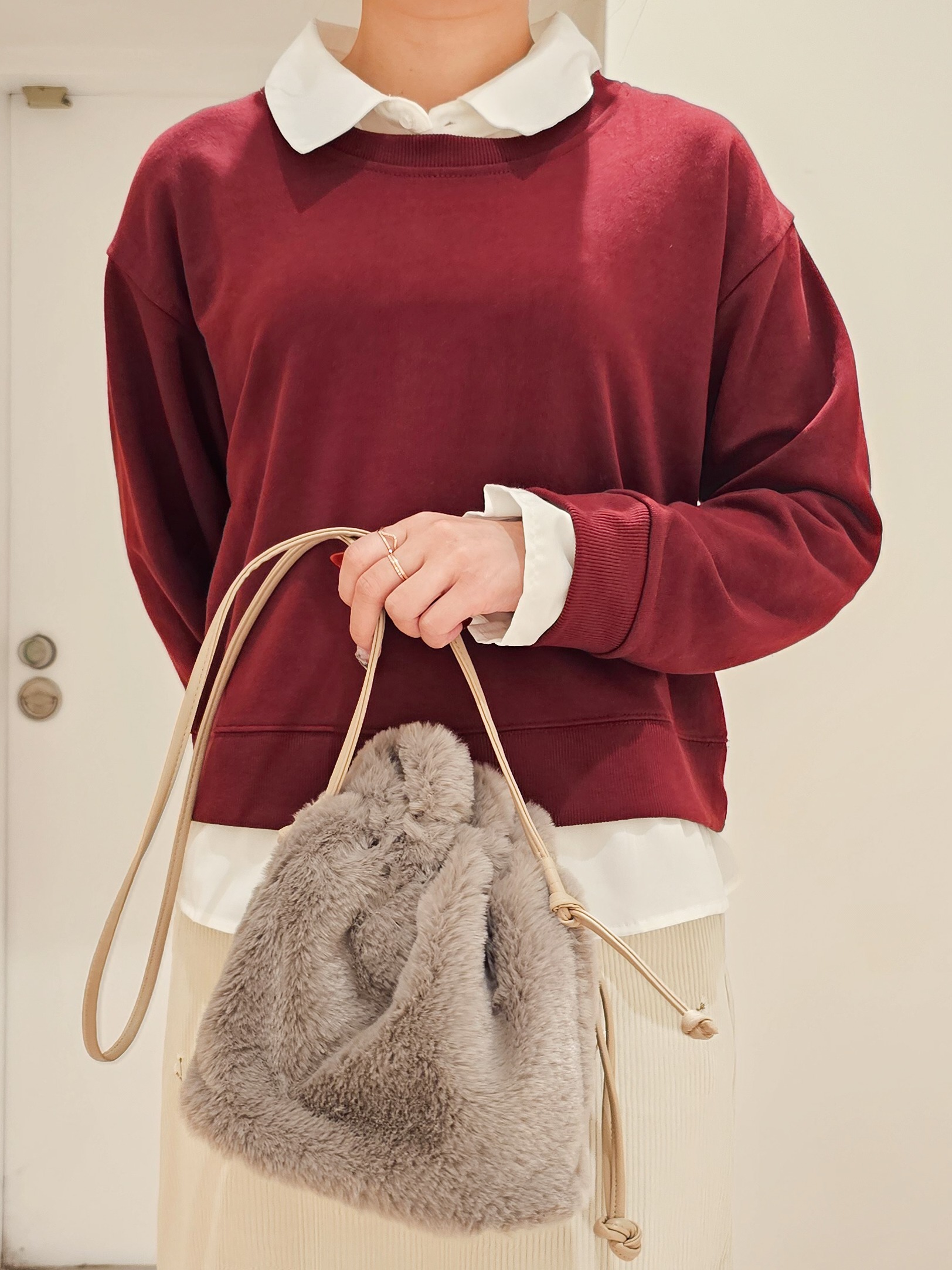 ゆゆさんの「SHOO･LA･RUE｜【S-LL/洗濯機可】一枚でレイヤード感が完成する シャツドッキング裏毛トップス」を使ったコーディネート