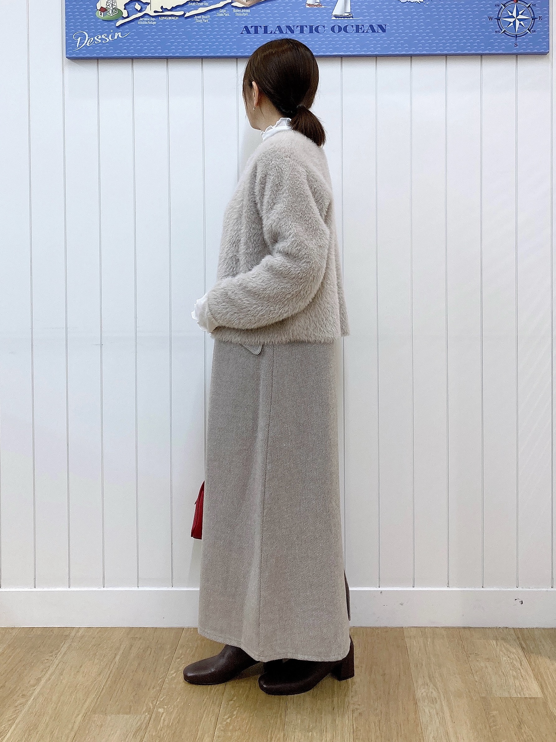 yoshiさんの「Dessin｜【洗える】シャギーニットカーディガン」を使ったコーディネート