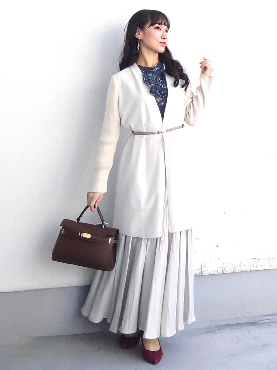 keinaさんの「SunaUna｜【手洗い可／日本製】花柄フリルブラウス」を使ったコーディネート
