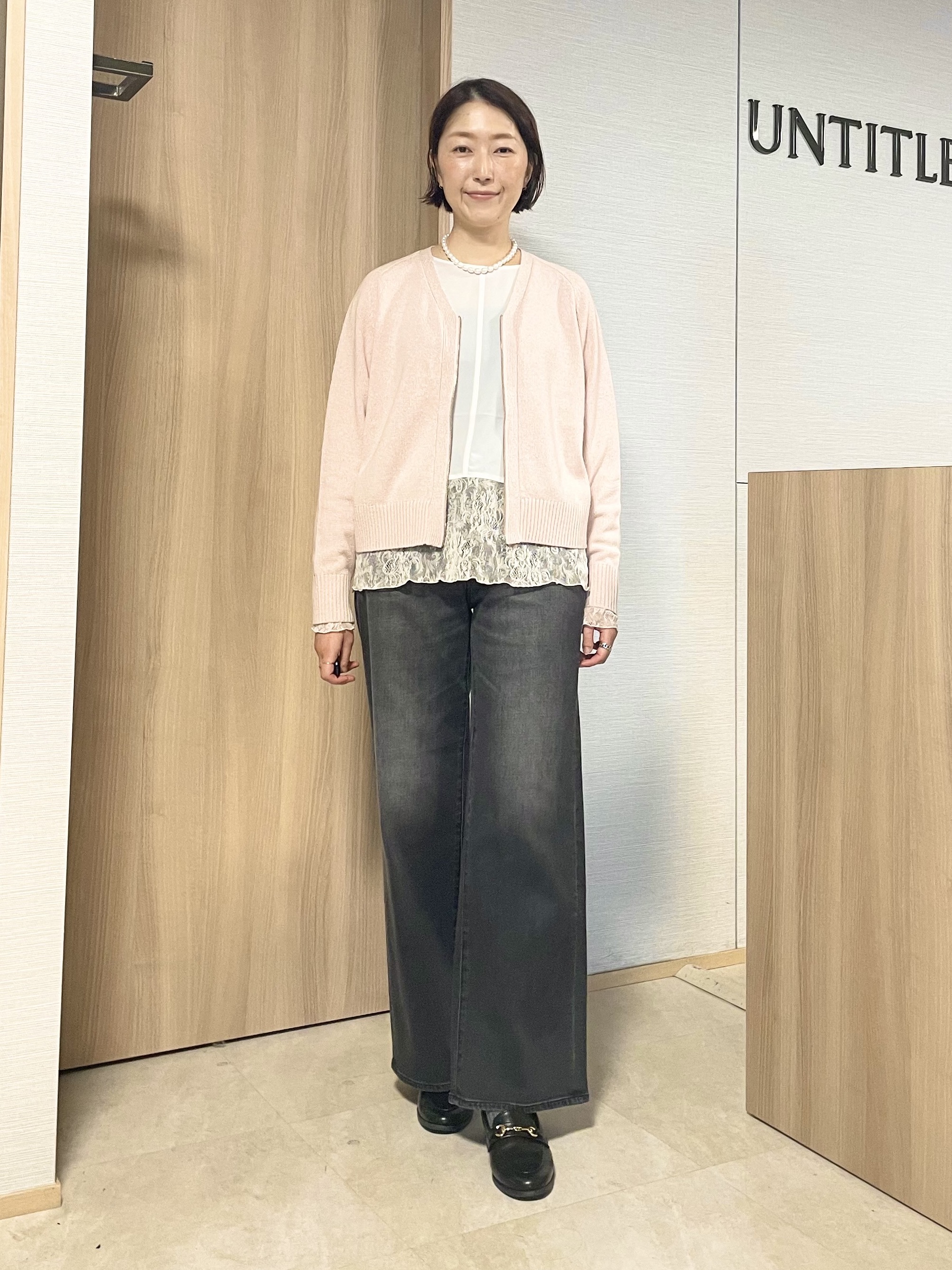 aliceさんの「UNTITLED｜【アンサンブル可/秋羽織り】杢調ジップカーディガン」を使ったコーディネート