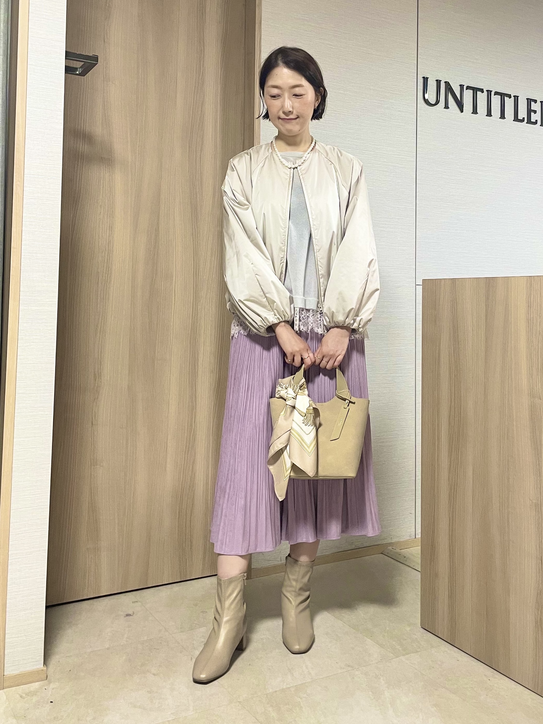 aliceさんの「UNTITLED｜【軽アウター/中綿/秋冬コート】ショートブルゾン」を使ったコーディネート