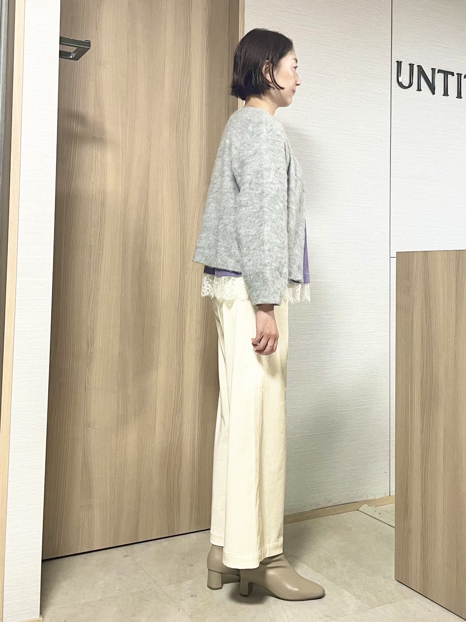 aliceさんの「UNTITLED｜【軽アウター/秋羽織り】シャギージップカーデ」を使ったコーディネート