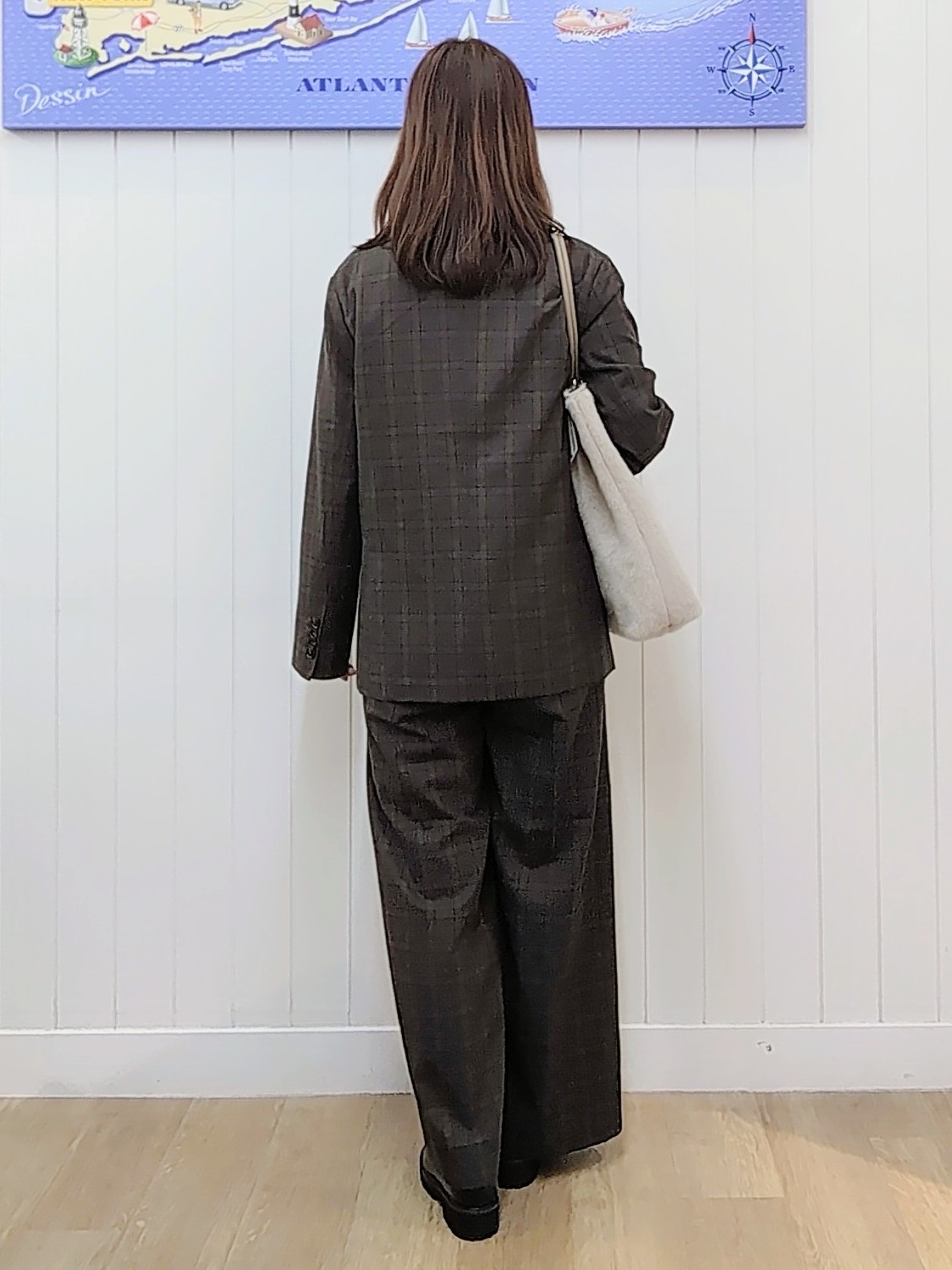itoさんの「Dessin｜【セットアップ可/洗える】先染ウールライクチェック ダブルジャケット」を使ったコーディネート