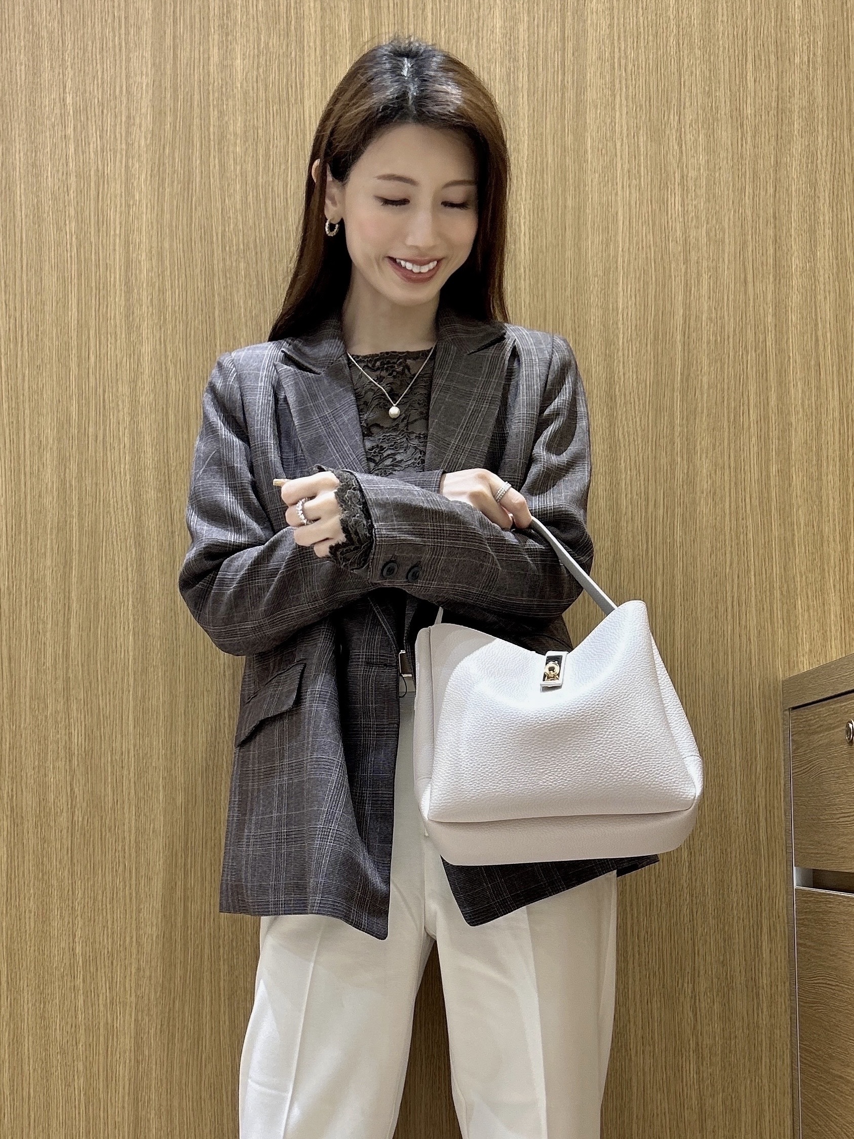 maiさんの「OPAQUE.CLIP｜ダブルブレストジャケット【洗える】」を使ったコーディネート