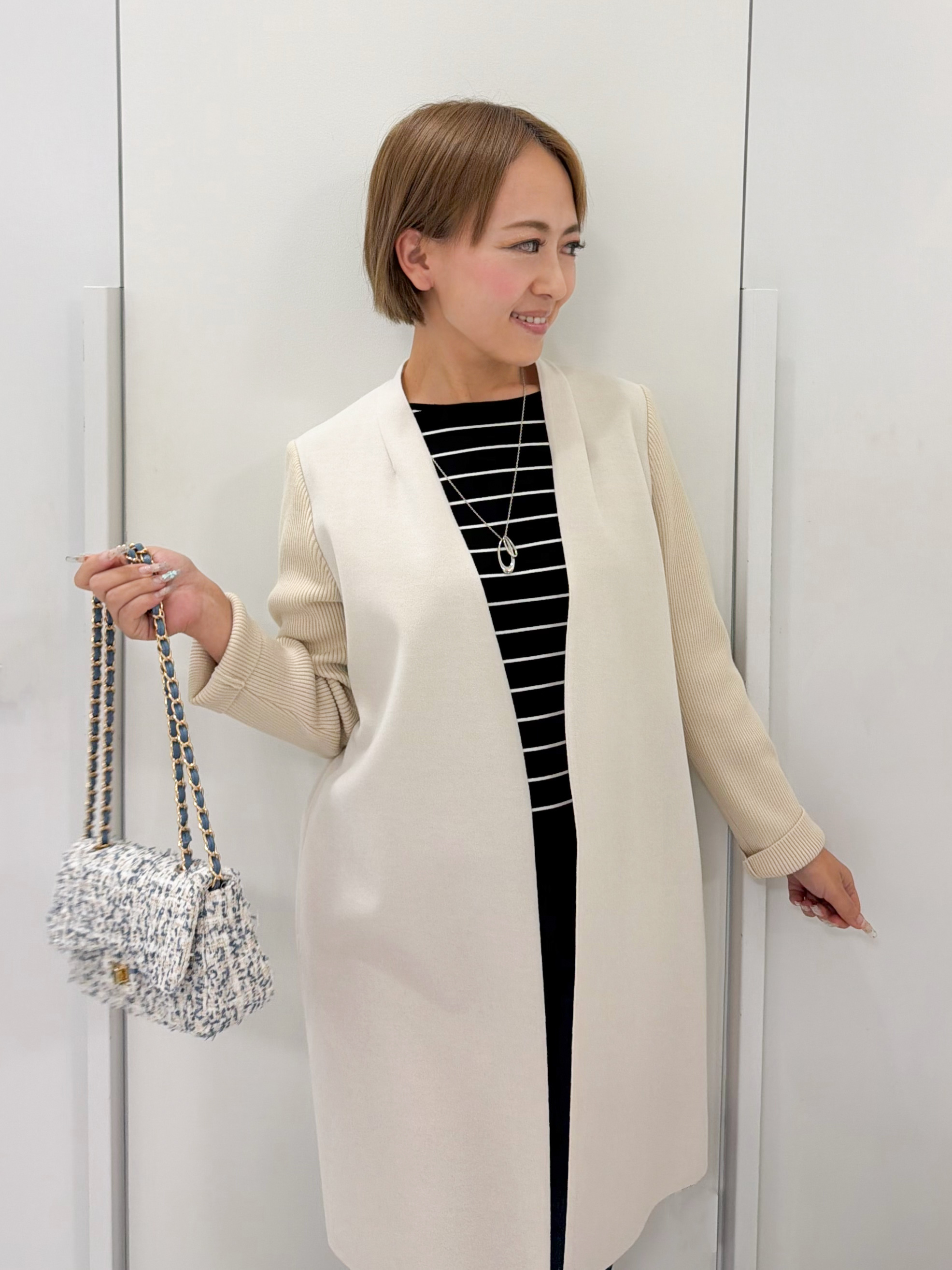 chiiさんの「COUP DE CHANCE｜【日本製】カラーレスコーディガン」を使ったコーディネート