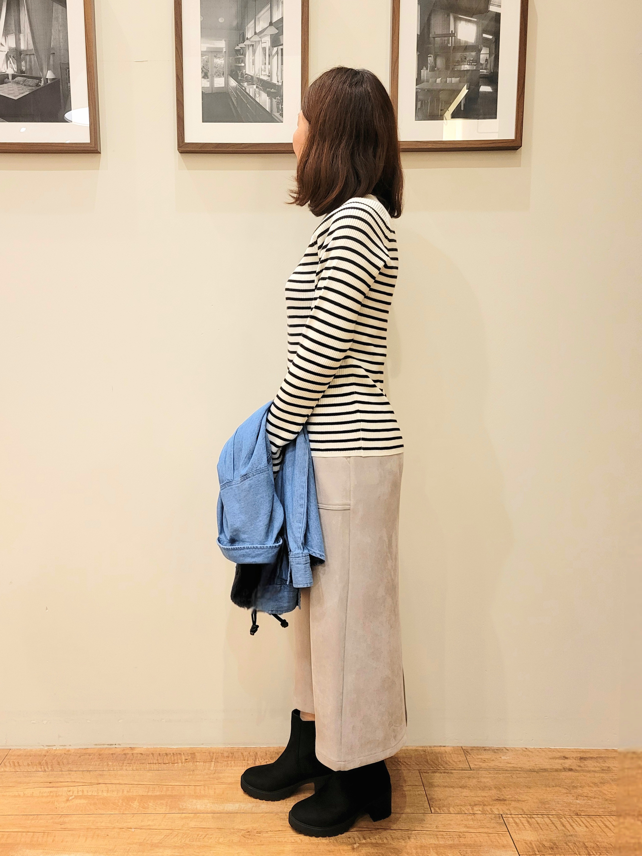 ユウさんの「SHOO･LA･RUE｜【S-LL/洗濯機可/体型カバー】ライトオンスデニム ダブルポケット オーバーサイズシャツ」を使ったコーディネート
