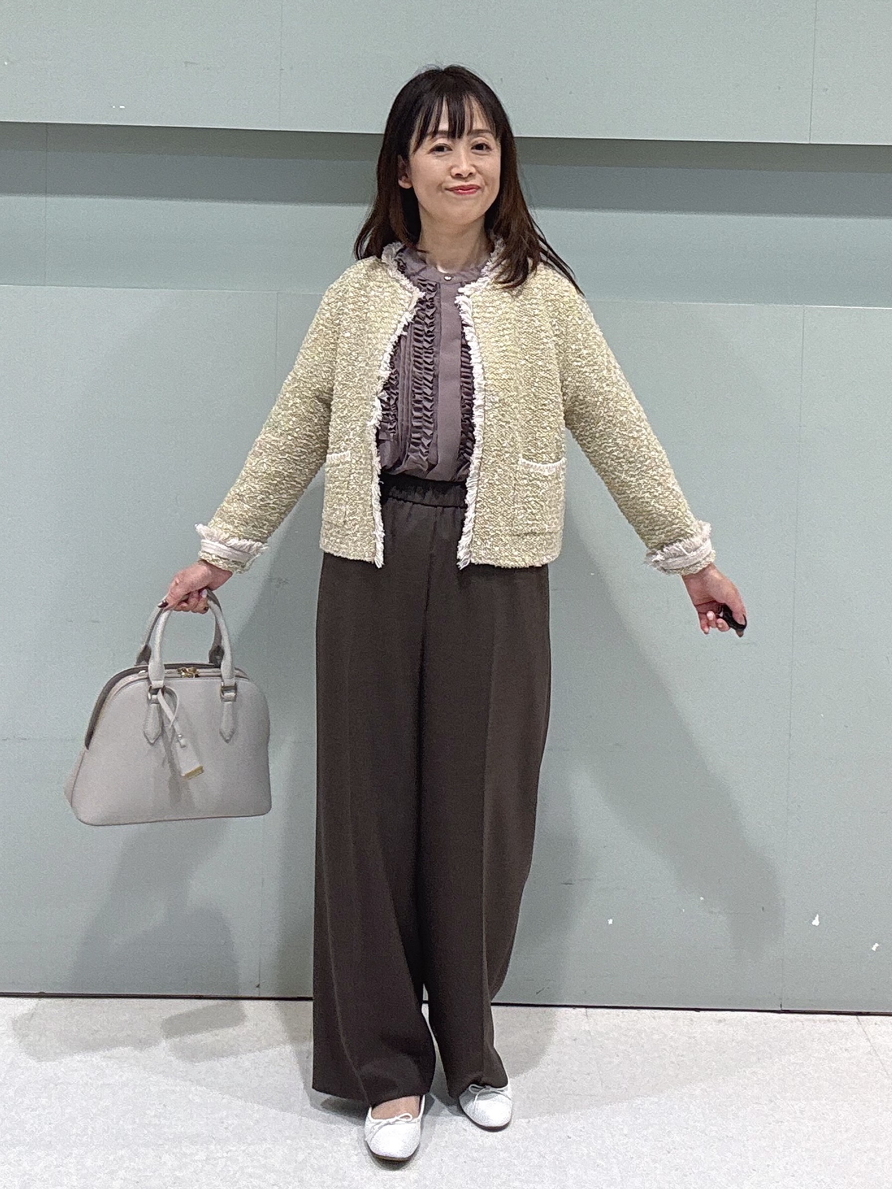 makiさんの「UNTITLED｜【ジャケットライク/秋羽織り】ファンシーヤーンツイードニットカーディガン」を使ったコーディネート