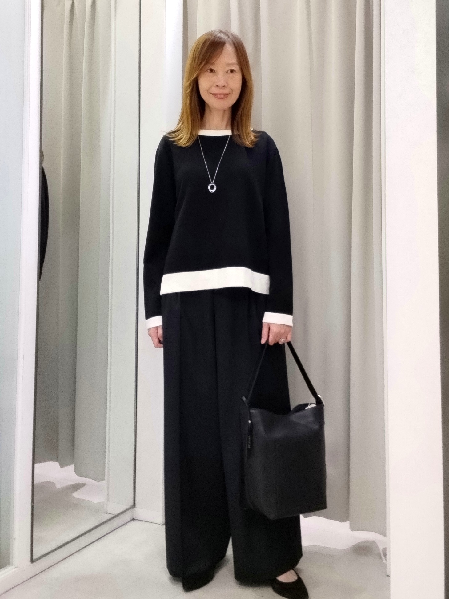 もりさんの「UNTITLED｜【アンサンブル可/ジャケットライク】モールラインカーディガン」を使ったコーディネート