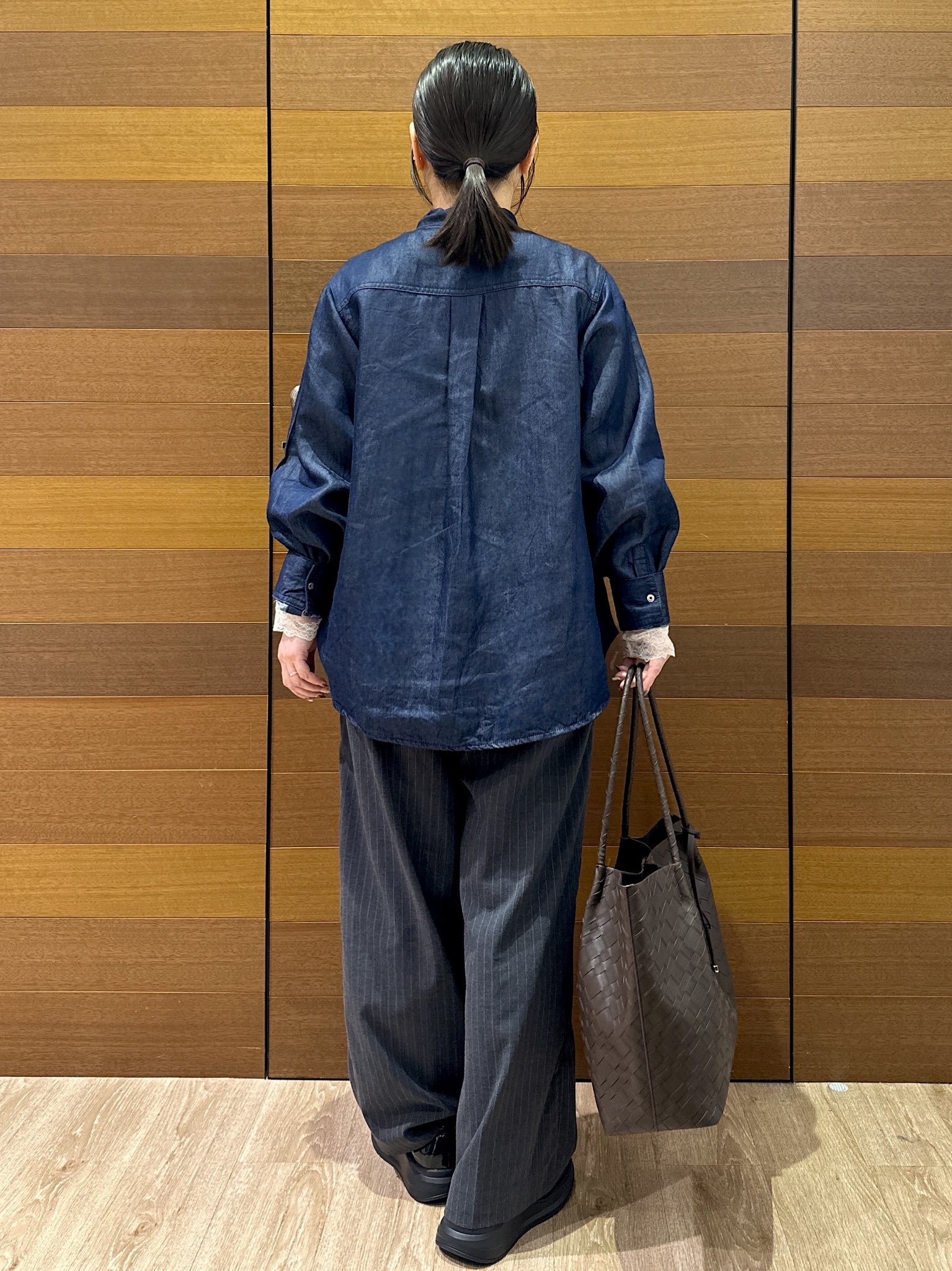 Minさんの「OPAQUE.CLIP｜デニムボウタイブラウス【洗濯機OK】」を使ったコーディネート