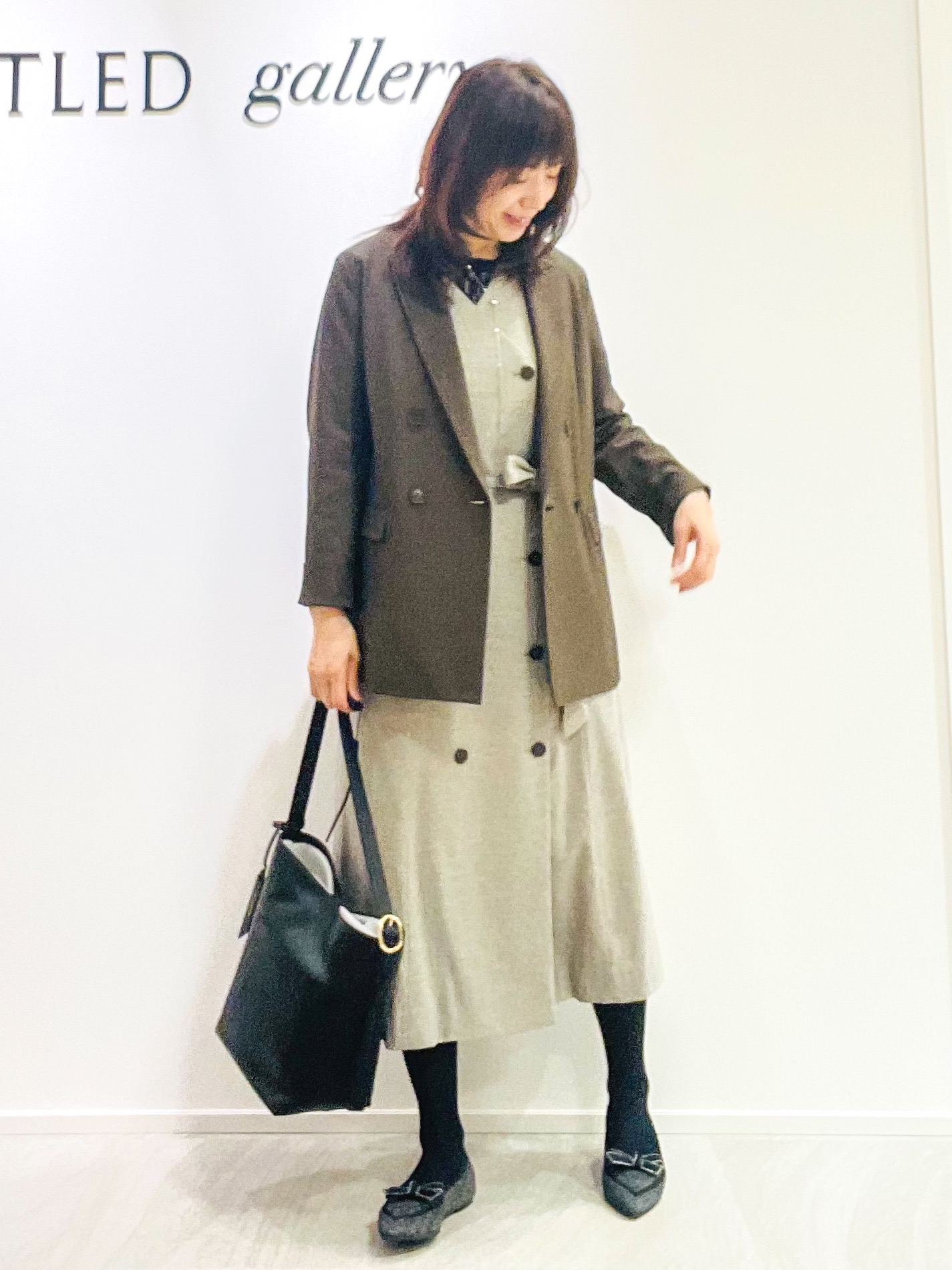 めいさんの「UNTITLED｜【セットアップ可/秋羽織り/お仕事スーツ】ウールブレンドダブルジャケット」を使ったコーディネート
