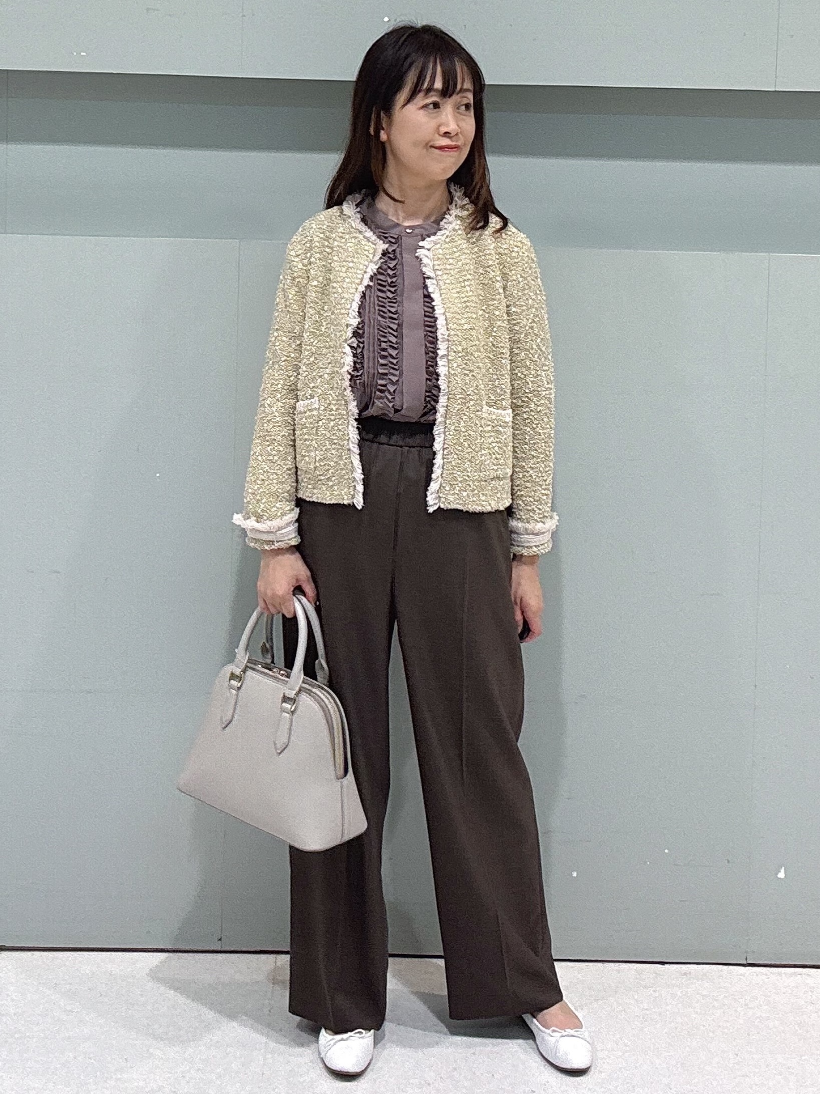 makiさんの「UNTITLED｜【ジャケットライク/秋羽織り】ファンシーヤーンツイードニットカーディガン」を使ったコーディネート