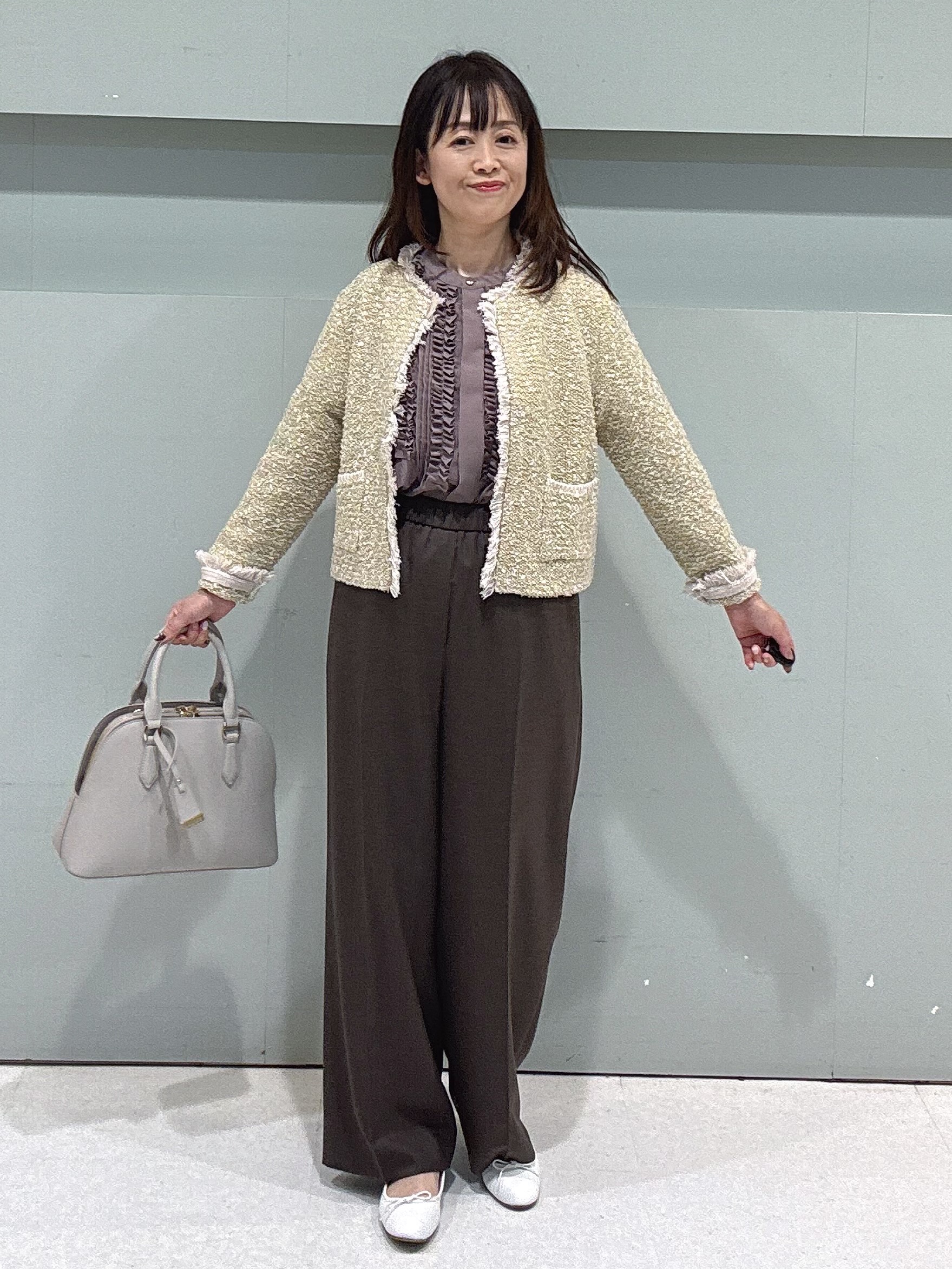 makiさんの「UNTITLED｜【ジャケットライク/秋羽織り】ファンシーヤーンツイードニットカーディガン」を使ったコーディネート