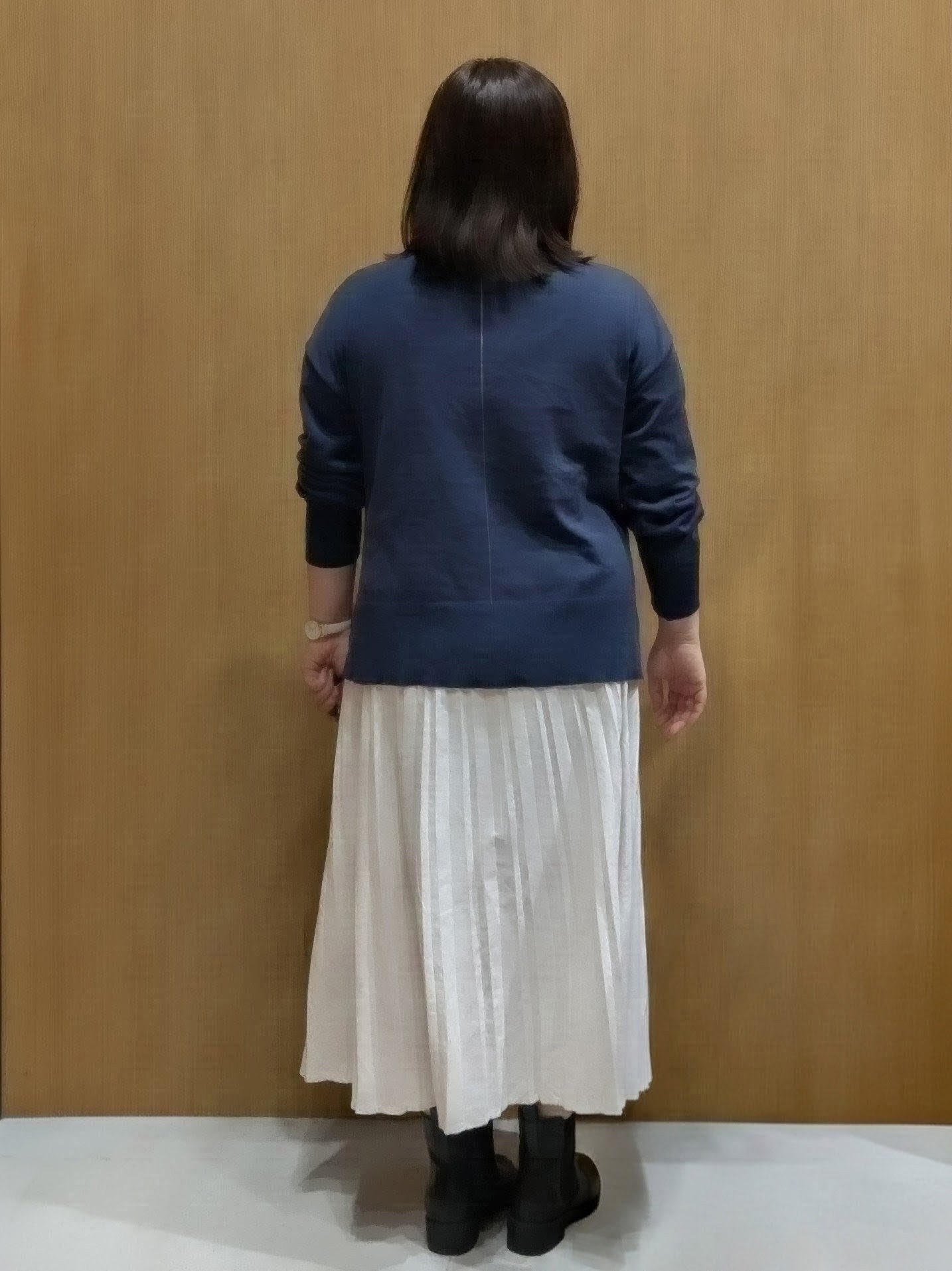 むつみさんの「OPAQUE.CLIP｜リラクシークルーニット【洗濯機OK】」を使ったコーディネート