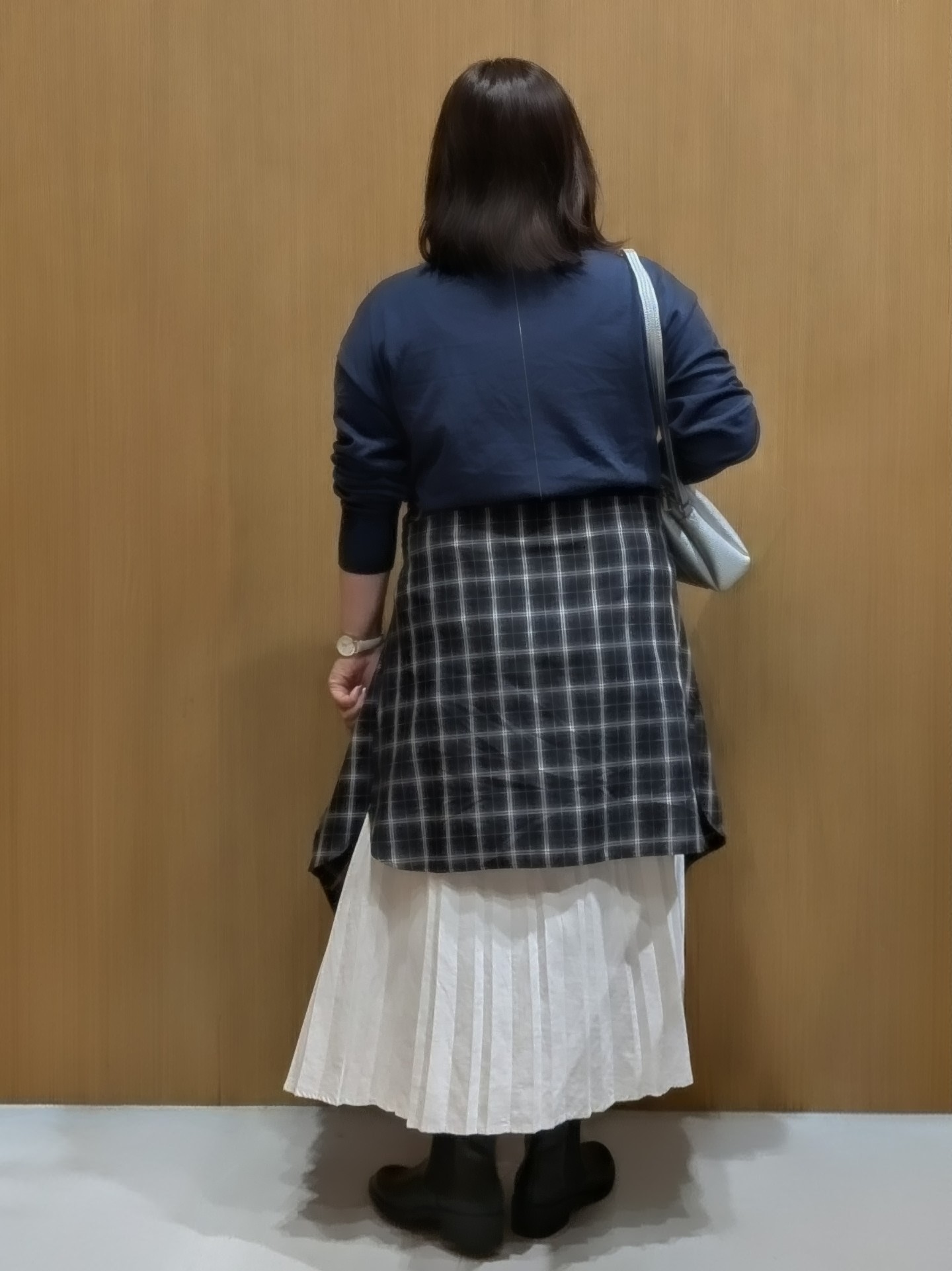 むつみさんの「OPAQUE.CLIP｜リラクシークルーニット【洗濯機OK】」を使ったコーディネート