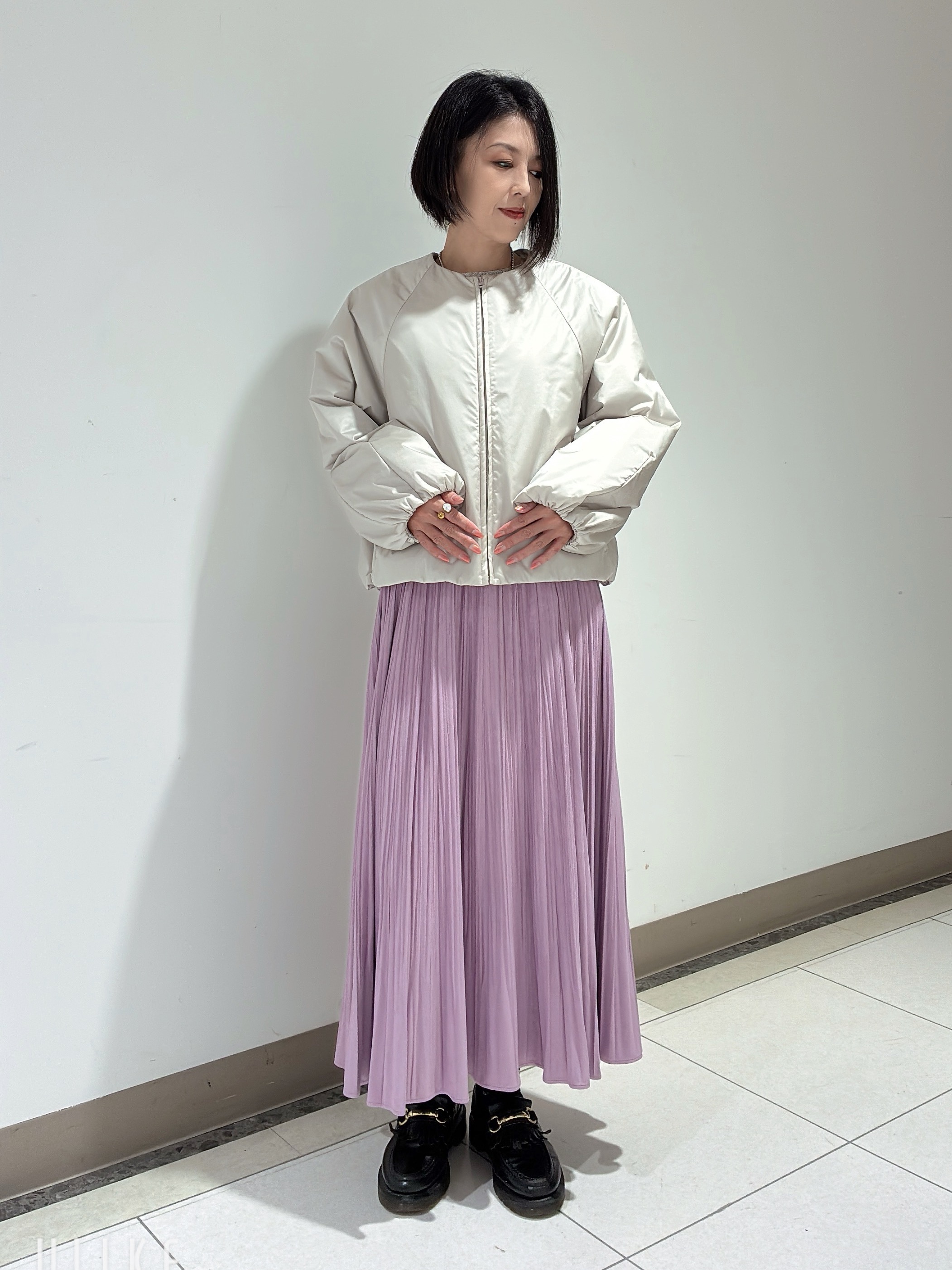 環さんの「UNTITLED｜【軽アウター/中綿/秋冬コート】ショートブルゾン」を使ったコーディネート