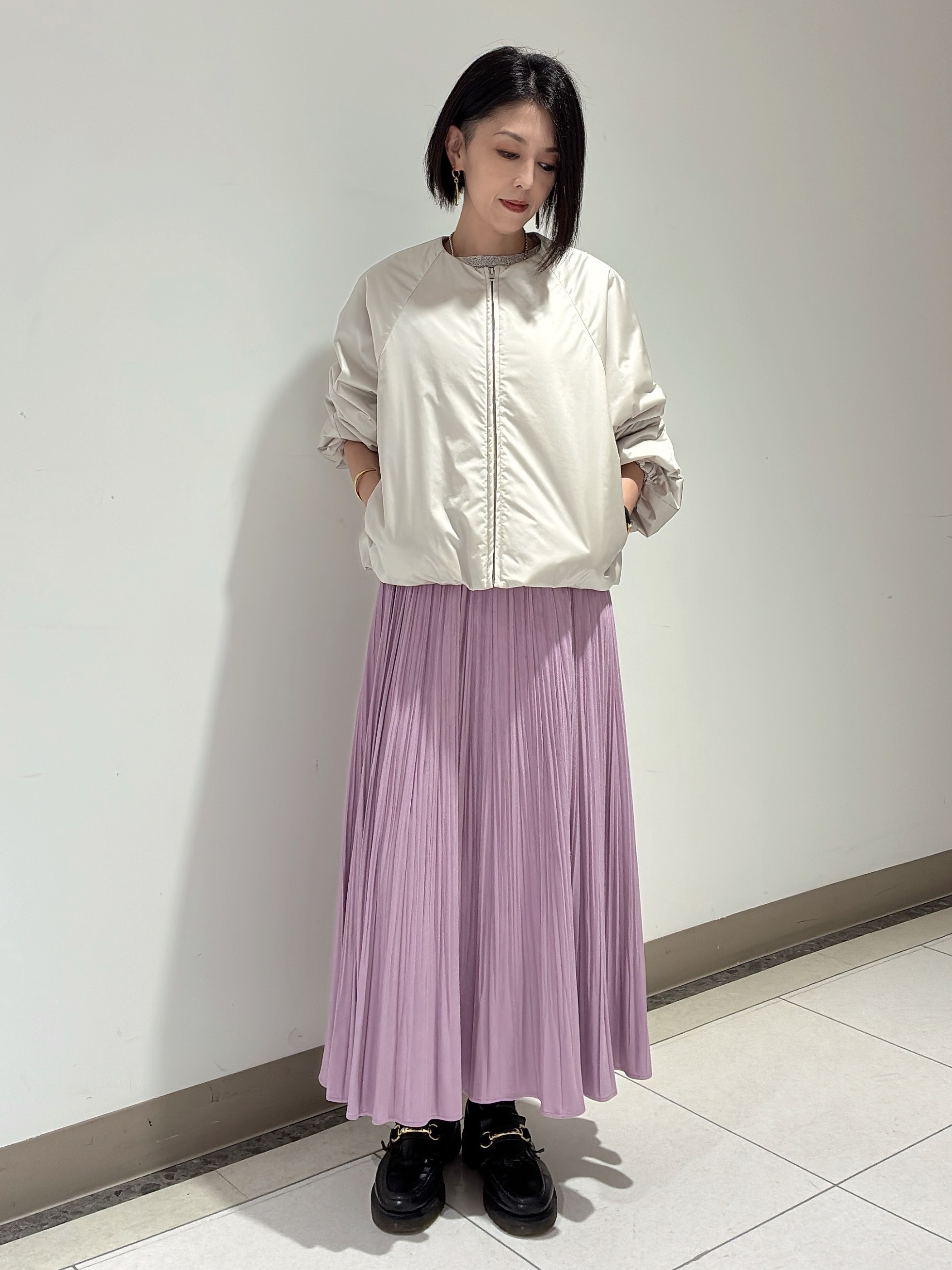 環さんの「UNTITLED｜【軽アウター/中綿/秋冬コート】ショートブルゾン」を使ったコーディネート