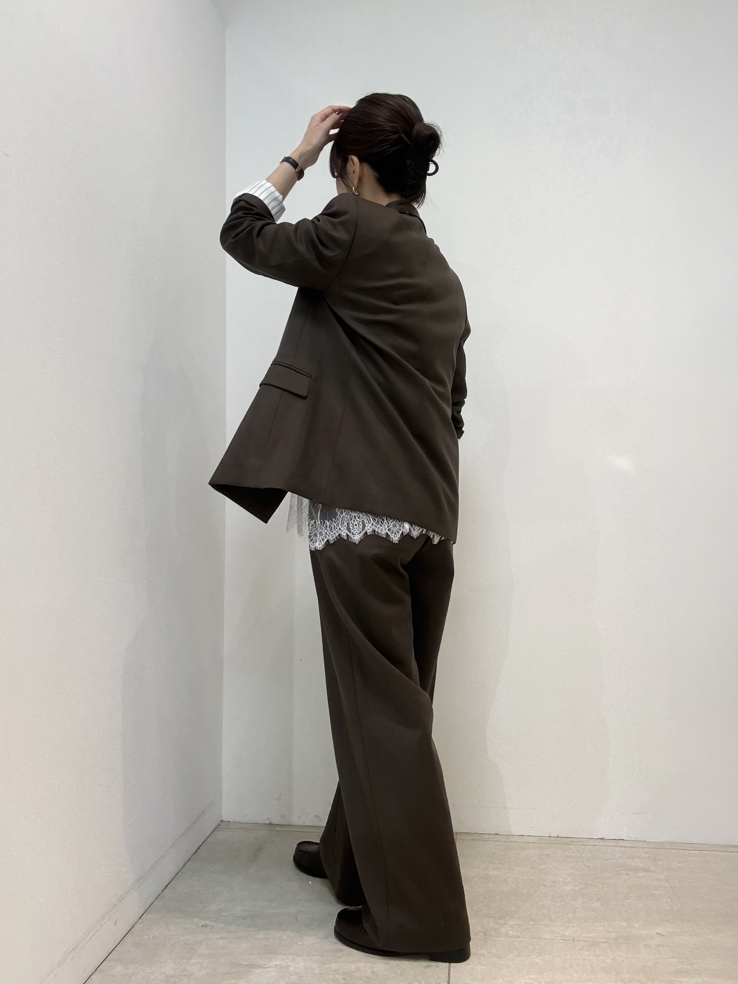かなえさんの「UNTITLED｜【セットアップ可/秋羽織り】ウールダブルジャケット」を使ったコーディネート