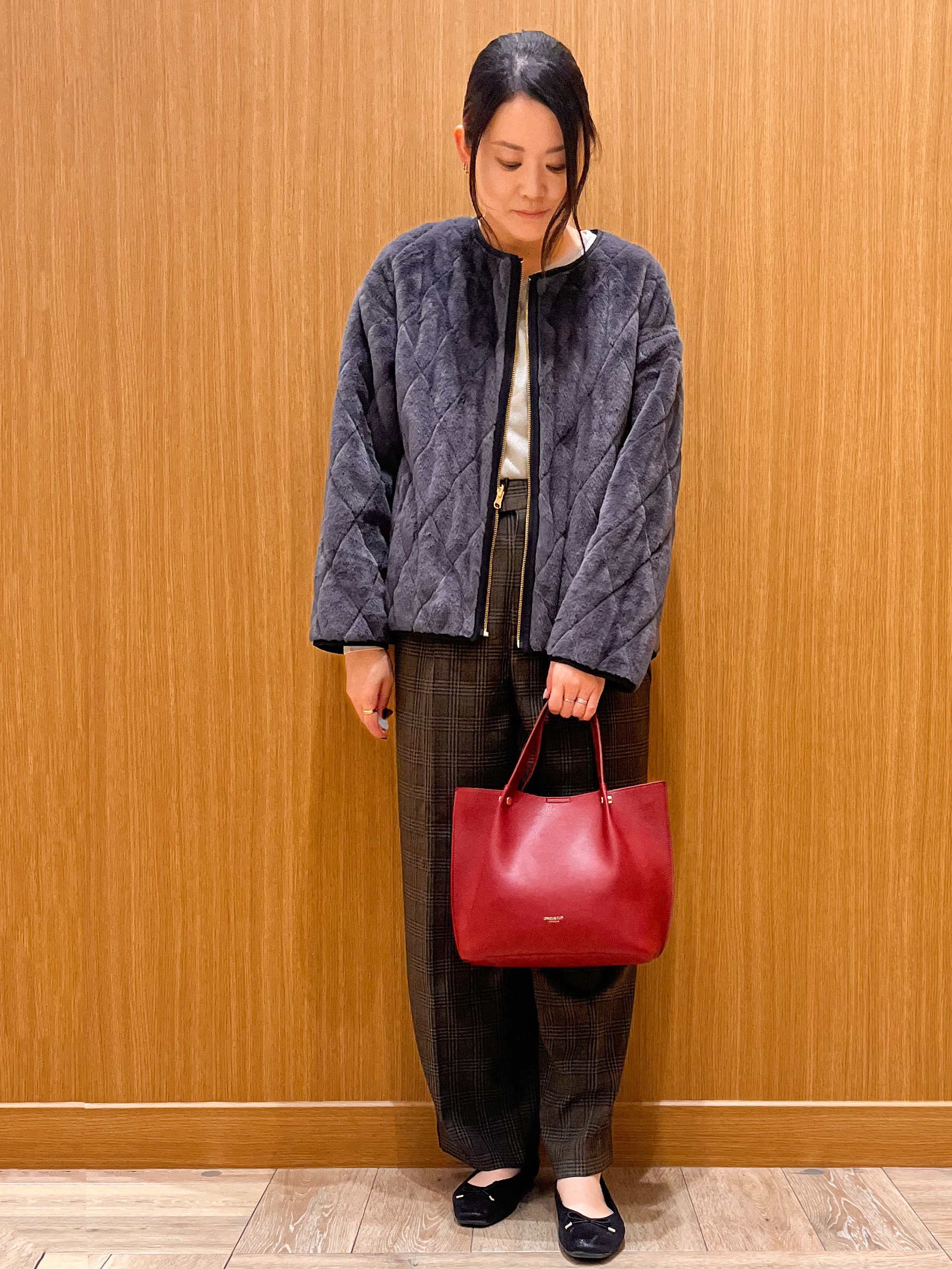 aさんの「OPAQUE.CLIP｜【リバーシブル】キルティングファーブルゾン《洗濯機OK》」を使ったコーディネート