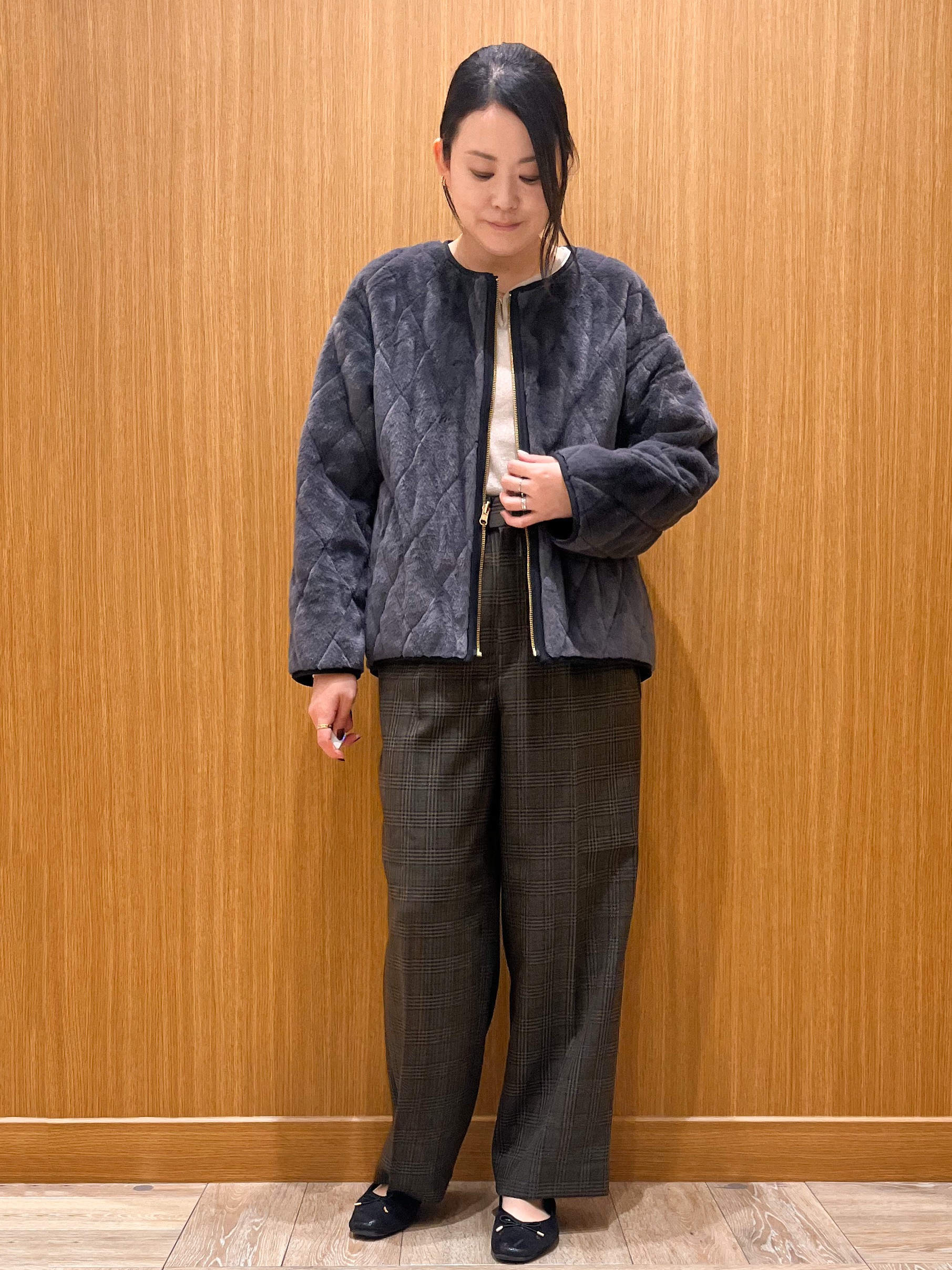 aさんの「OPAQUE.CLIP｜【リバーシブル】キルティングファーブルゾン《洗濯機OK》」を使ったコーディネート