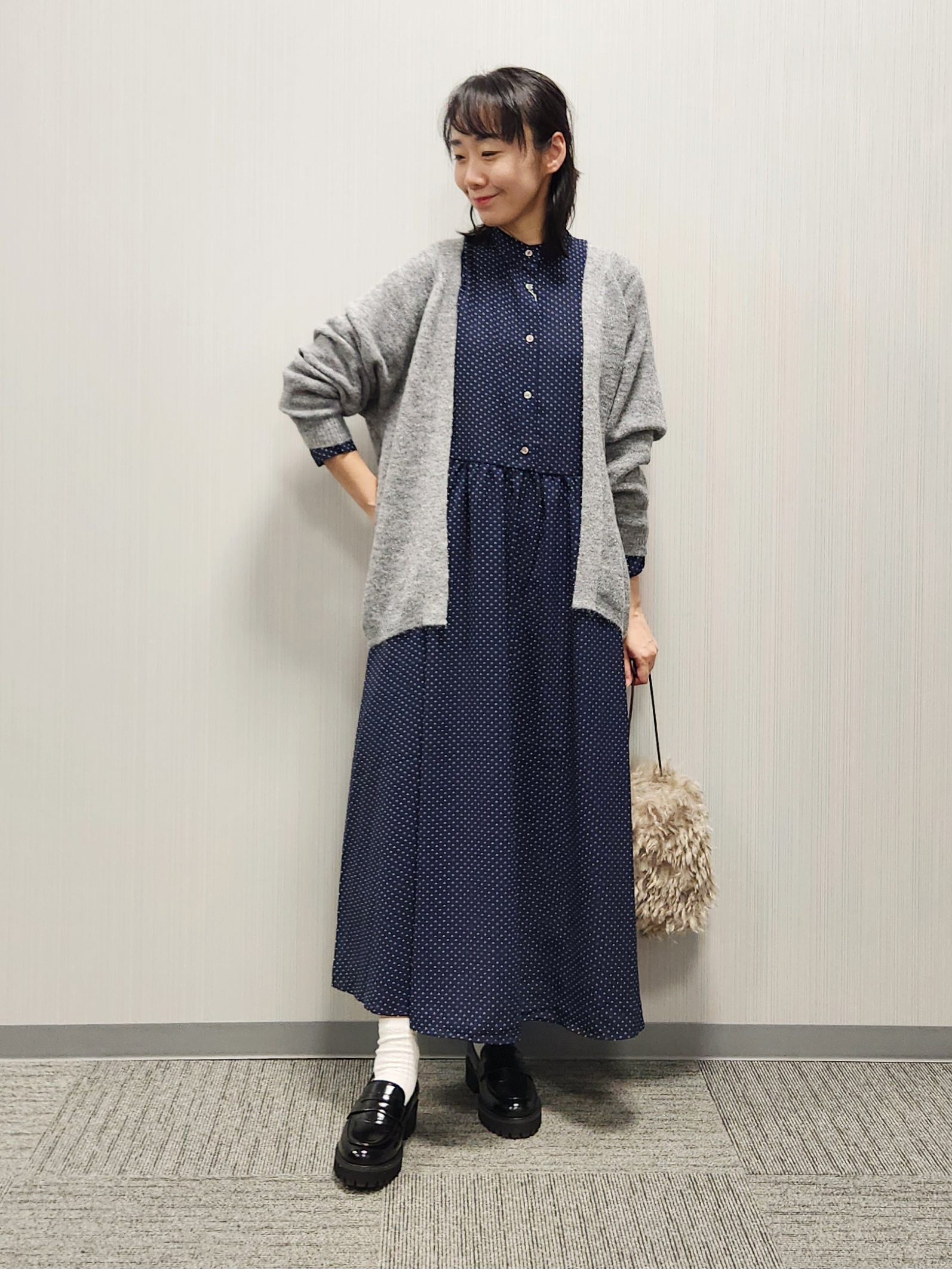 naraさんの「Dessin｜【洗える】モヘアブレンドニット ボタンレスカーディガン」を使ったコーディネート