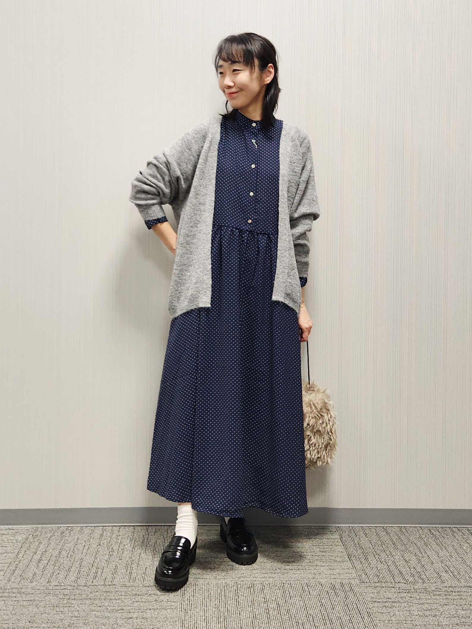 naraさんの「Dessin｜【洗える】モヘアブレンドニット ボタンレスカーディガン」を使ったコーディネート