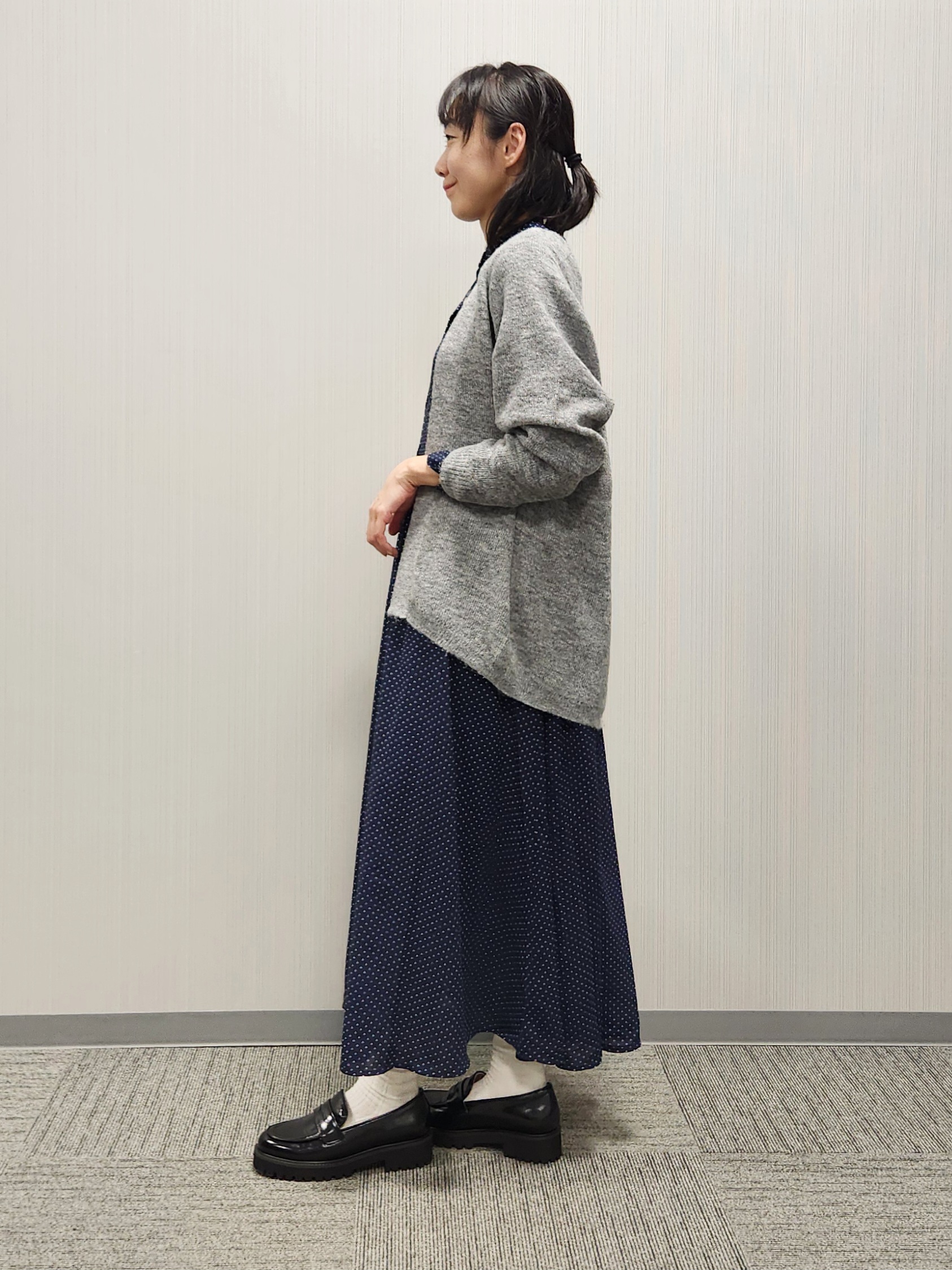 naraさんの「Dessin｜【洗える】モヘアブレンドニット ボタンレスカーディガン」を使ったコーディネート
