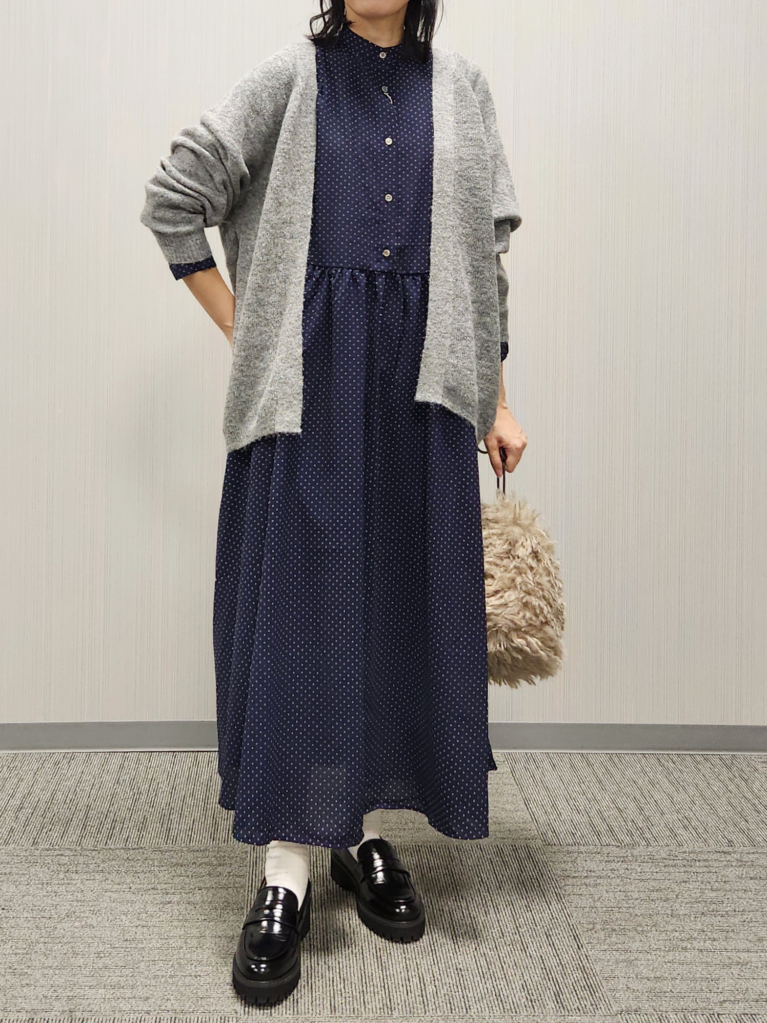 naraさんの「Dessin｜【洗える】モヘアブレンドニット ボタンレスカーディガン」を使ったコーディネート